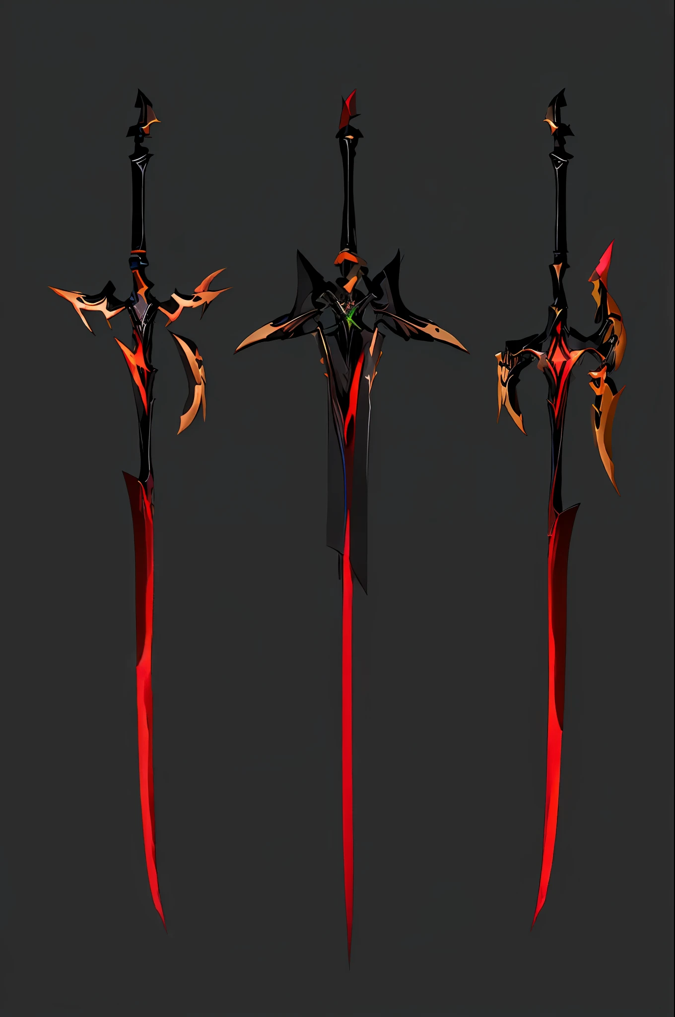 Weapon design tables,concept-art,arma,(Masterpiece,Top quality,Best quality,offcial art,Beautiful and aesthetic:1.2),(8K,Best quality,Masterpiece:1.2),Thunder element,raiden,with black background,cinmatic lighting,(Very detailed CG unified 8k wallpaper),Ray traching