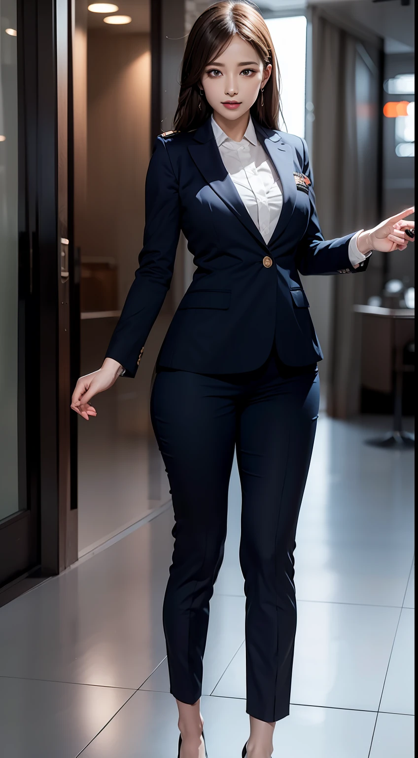 （RAW photos，HighestQuali），（dynamicposes)，Full body like，The uniform of a flight attendant, Depicts a group of characters in various action scenes，（realisticlying，realisticlying：1.3），HighestQuali，tmasterpiece，Very fine and beautiful，highly  detailed，CG，unified，2k wallpaper，Wonderful，beautifuldetails，tmasterpiece，HighestQuali，Extremely detailed Cg Unity 8K wallpaper，，