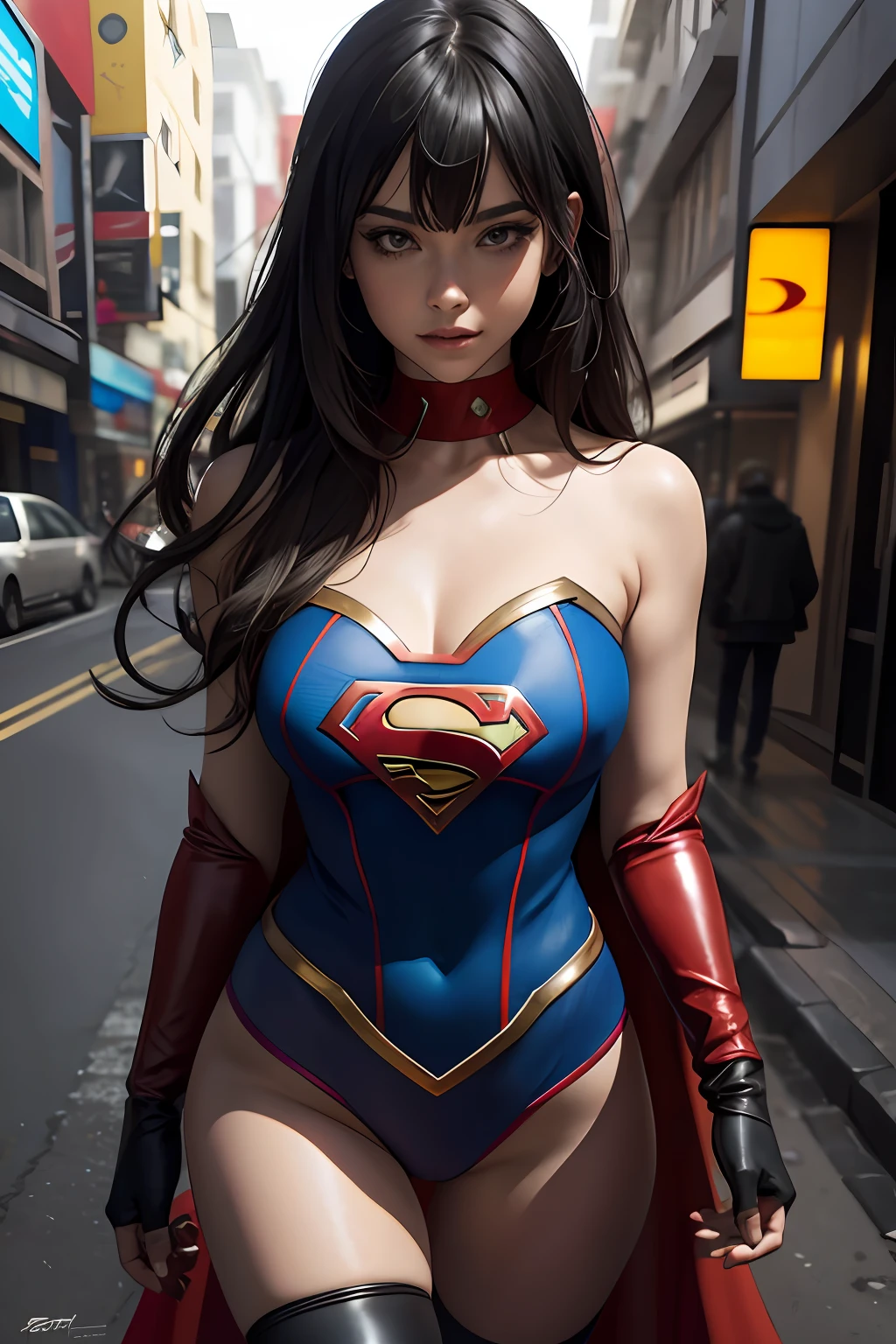 fantastical realism, bokeh, ultra detalhado, 2 garotas loiras e sexy se encarando, vestindo traje sexy de supergirl, peito contra peito, beijo, cabelo loira e loira, olhos azuis, underwear, dentro de casa, narrow deposit, fundo detalhado, traje de super cyberpunk .