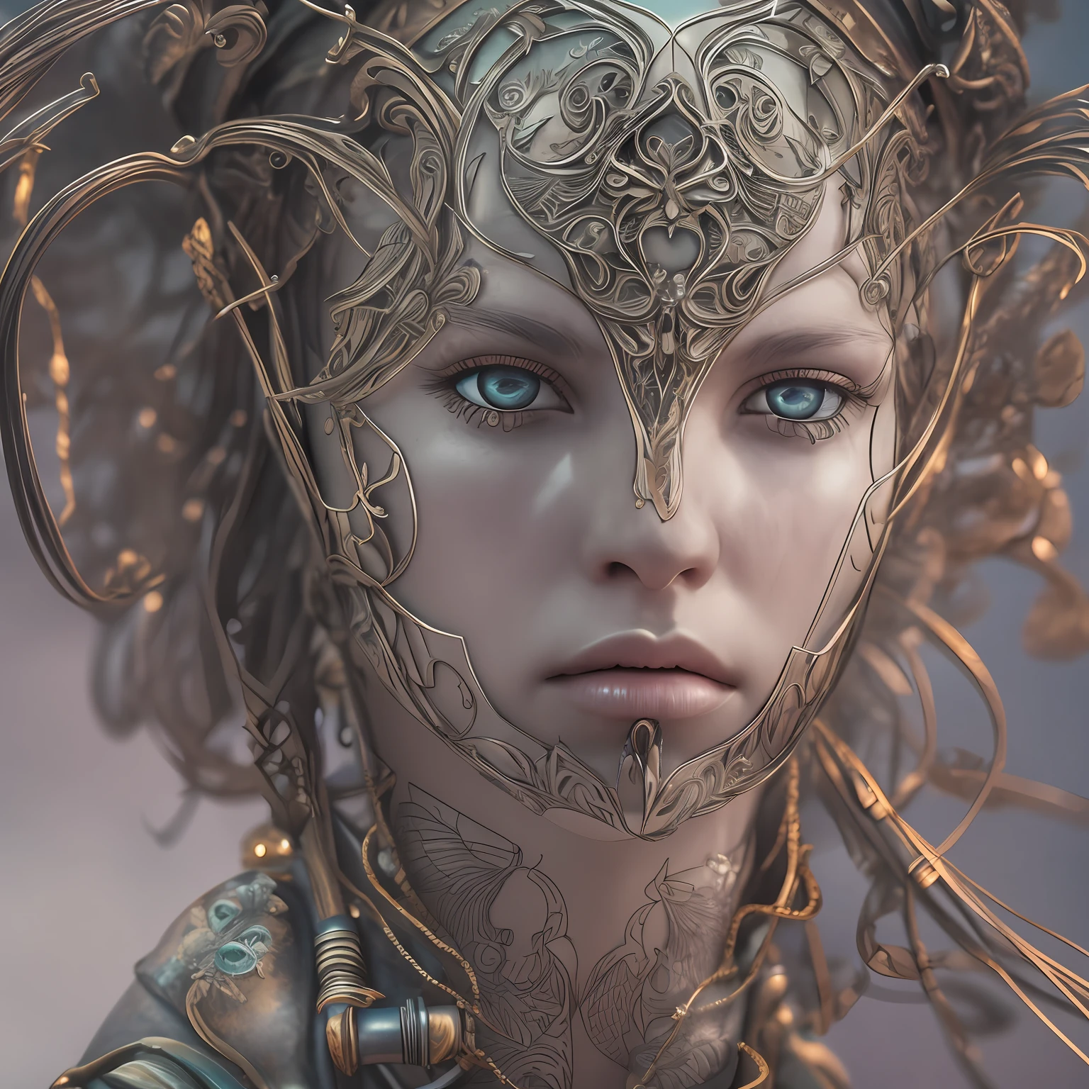A character from the depths of water, mermaid+pixie+an alien , 独奏, The whole body is made of metal, (A cyborg:1.1), ([tail | Detailed wire]:1.3), (intricate detials), HDR, (intricate detials, hyper-detailing:1.2), cinematic still, vignette, in the center, “Hyper-realistic textures," "Exact Details,” “Realistic still life,” “Realistic portraits,” “Realistic landscapes."street fighter, in the style of 0MIB, ocean, Shore, Ox, The sky