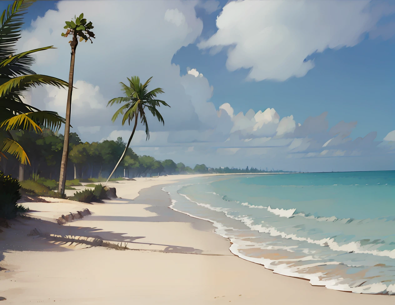 sand beach，Background with，No Man，Simple