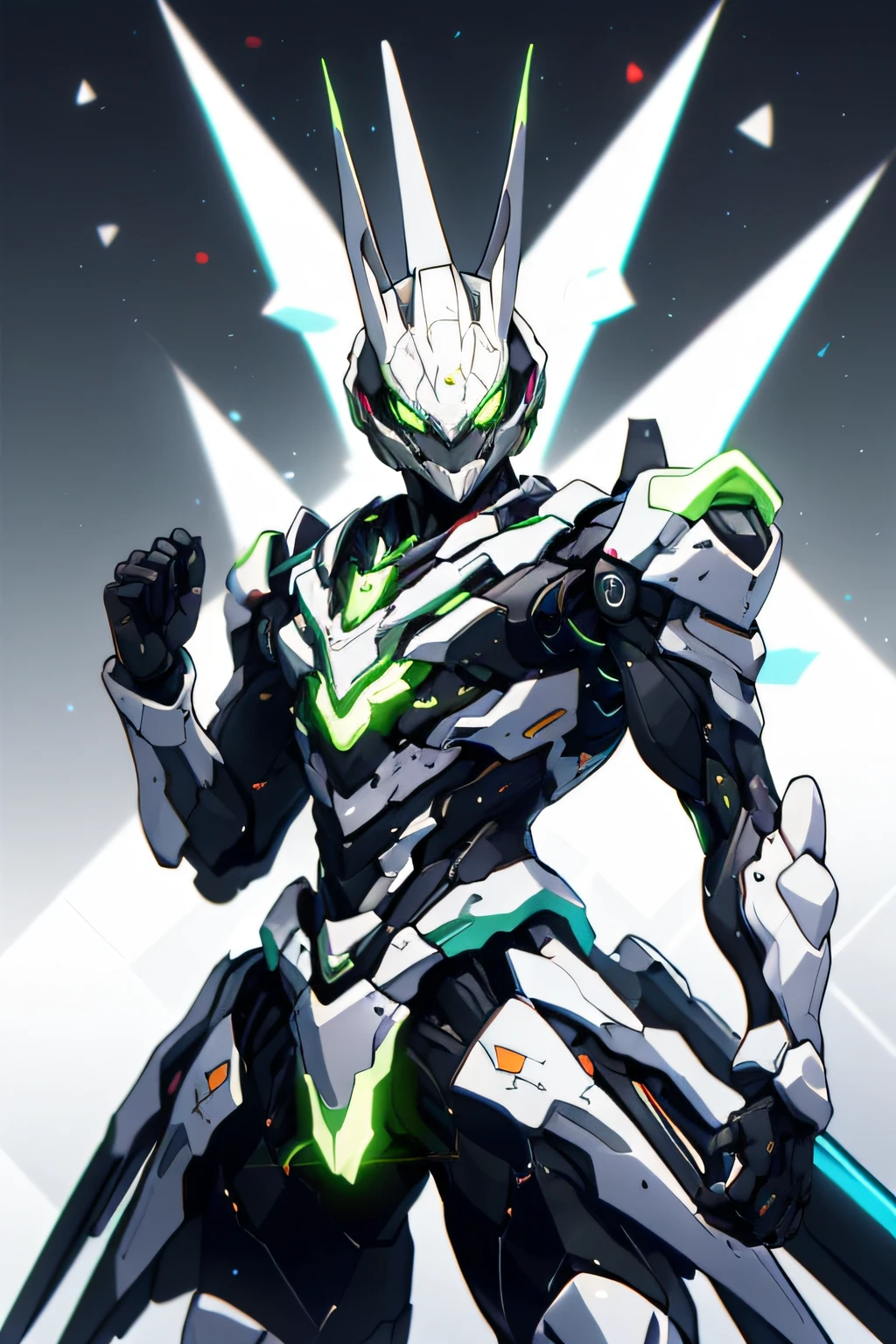 Standing rabbit，Three View，Best quality at best，Clear focus，Bright lights，glowing light eyes
