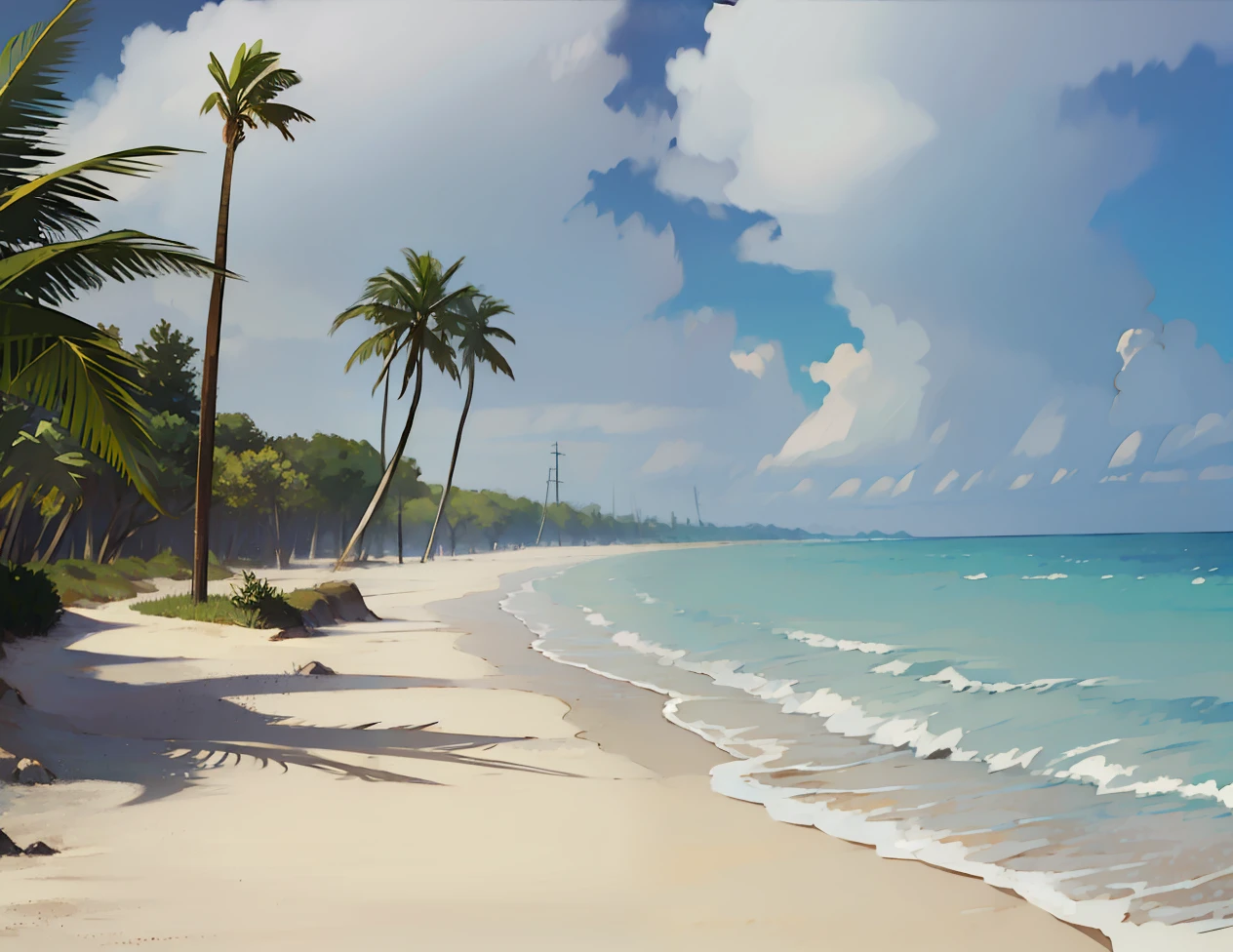 sand beach，Background with，No Man，Simple