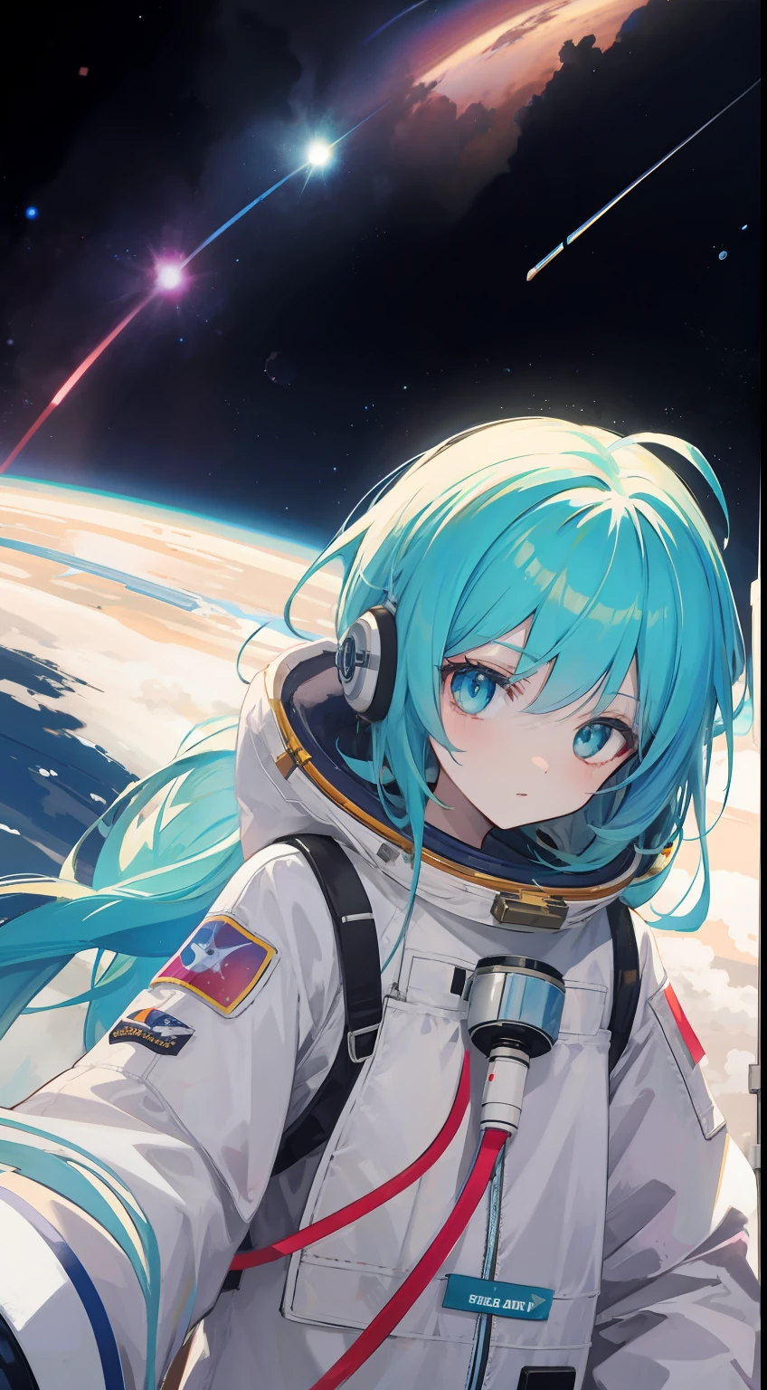 HtasuneMiku,Astronaut clothing,Sky outer space