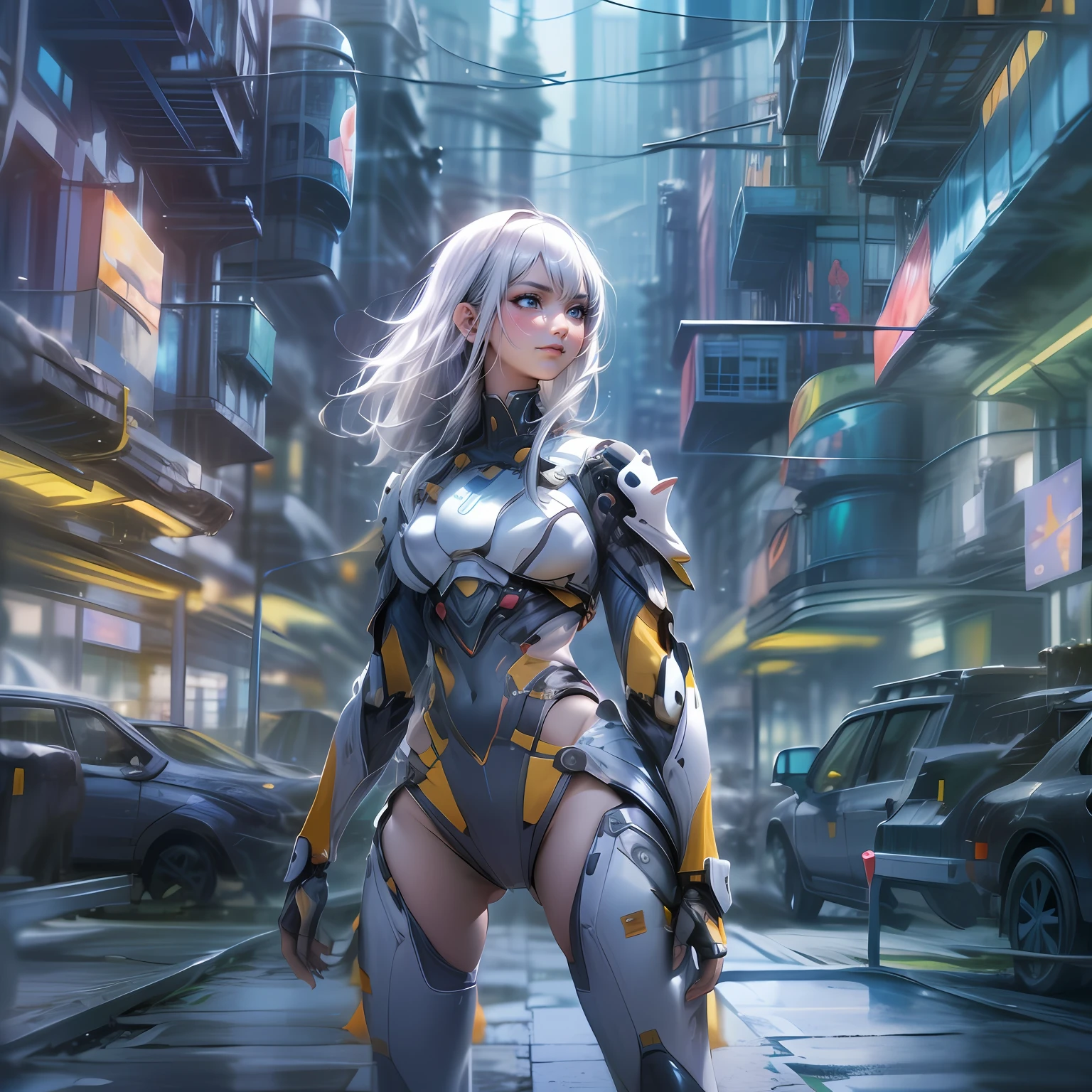 New recreate:
theme:Future Warrior
8k、Illustration of a future warrior in ultra high definition detail。She is beautiful and powerful、Fight as a warrior to protect the world of the future。Hair shines silver、Futuristic equipment and accessories symbolize her warrior look。
The background is a beautiful city of the future、Depicting technologies and buildings of a bright future。It depicts a scene of a futuristic world where future warriors are active、Feeling advanced technology and hope for the future。
Pose with a strong posture as a future warrior、We are fighting with advanced combat technology。Her eyes were calm and calm.、Feel the will to face future threats。
The costume is a futuristic combat suit、Equipped with high-performance armor and accessories。Expressing strength as a warrior and hope for the future。
The color is beautifully expressed in the light and silver hair of the futuristic city。The energy brilliance of future technology is even more pronounced.。
The effect is、It depicts a dynamism that seems to emit futuristic energy...、Her determination for the future and the intensity of the battle are expressed。
Background effects are、It depicts the progress and excitement of the city of the future、Battles of future warriors unfold on a large scale。Her beauty and hope for the future color the entire illustration、The figure of a future warrior is depicted。