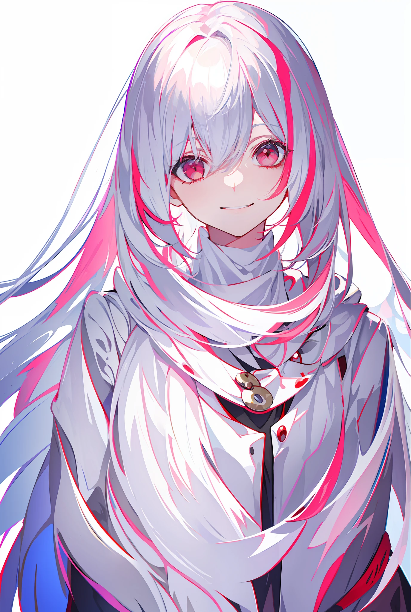 (The white-haired and red-eyed girl smiled madly, masterpice, The picture quality is beautiful)