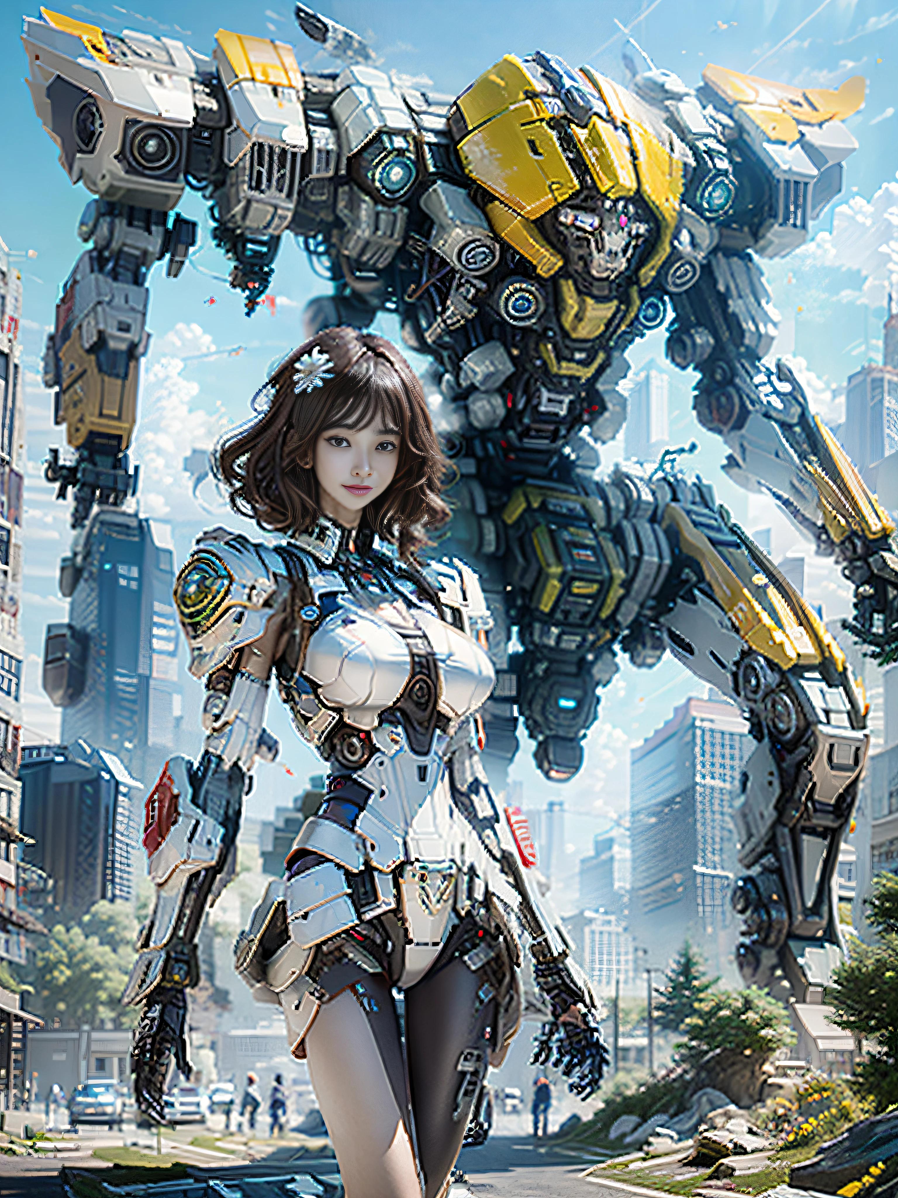 ((Best quality)), ((masterpiece)), (highly detailed:1.3), 3D,Shitu-mecha, beautiful cyberpunk women with her mecha in the ruins of city from a forgoten war, ancient technology,HDR (High Dynamic Range),Ray Tracing,NVIDIA RTX,Super-Resolution,Unreal 5,Subsurface scattering,PBR Texturing,Post-processing,Anisotropic Filtering,Depth-of-field,Maximum clarity and sharpness,Multi-layered textures,Albedo and Specular maps,Surface shading,Accurate simulation of light-material interaction,Perfect proportions,Octane Render,Two-tone lighting,Low ISO,White balance,Rule of thirds,Wide aperature,8K RAW,Efficient Sub-Pixel,sub-pixel convolution,luminescent particles,light scattering,Tyndall effect