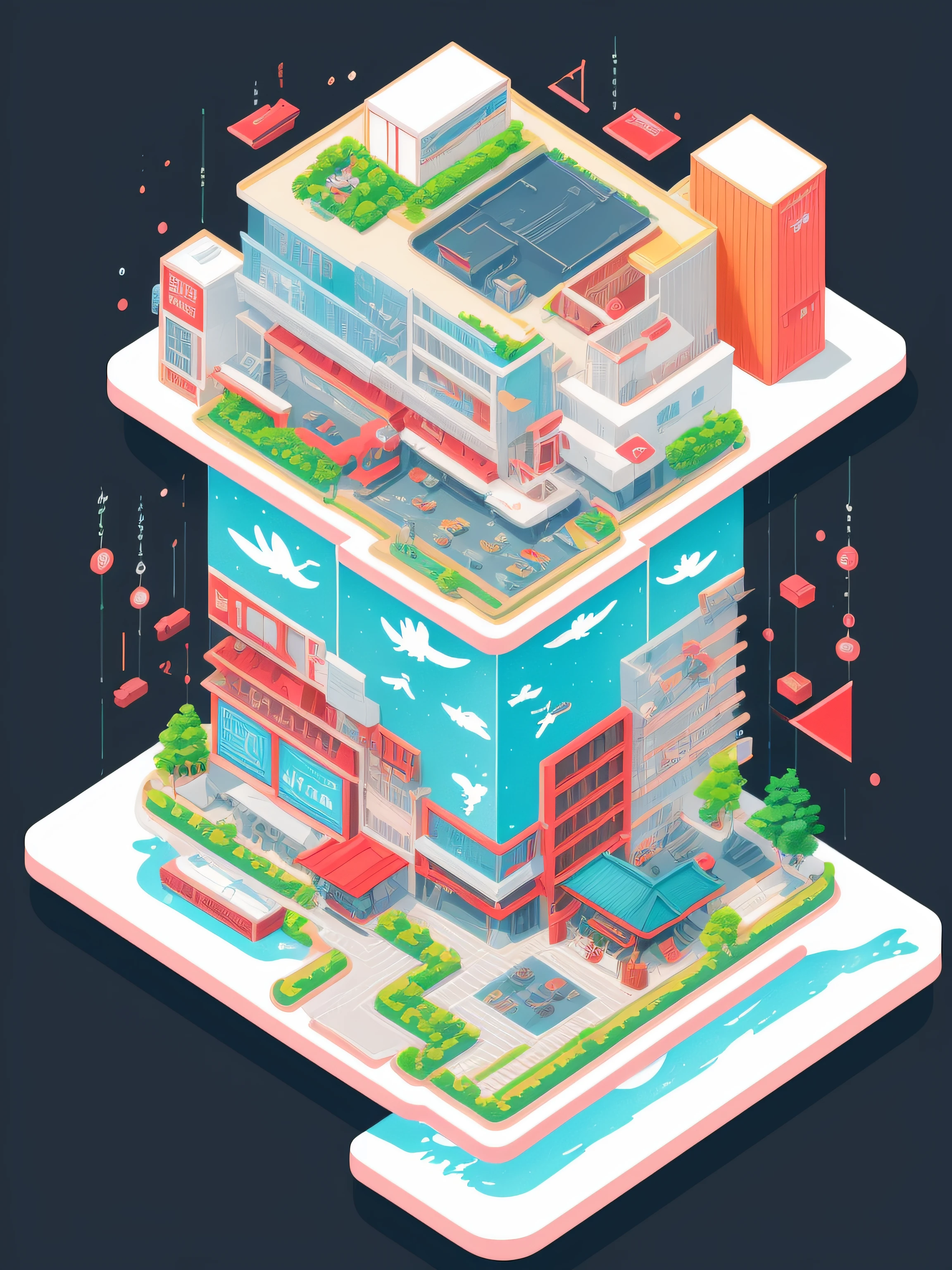 A detailed illustration japan city,magic, t-shirt design, red color , dark magic splash, dark, ghotic, t-shirt design, in the style of Studio Ghibli, pastel tetradic colors, 3D vector art, cute and quirky, fantasy art, watercolor effect, bokeh, Adobe Illustrator, hand-drawn, digital painting, low-poly, soft lighting, bird's-eye view, isometric style, retro aesthetic, focused on the character, 4K resolution, photorealistic rendering, using Cinema 4D