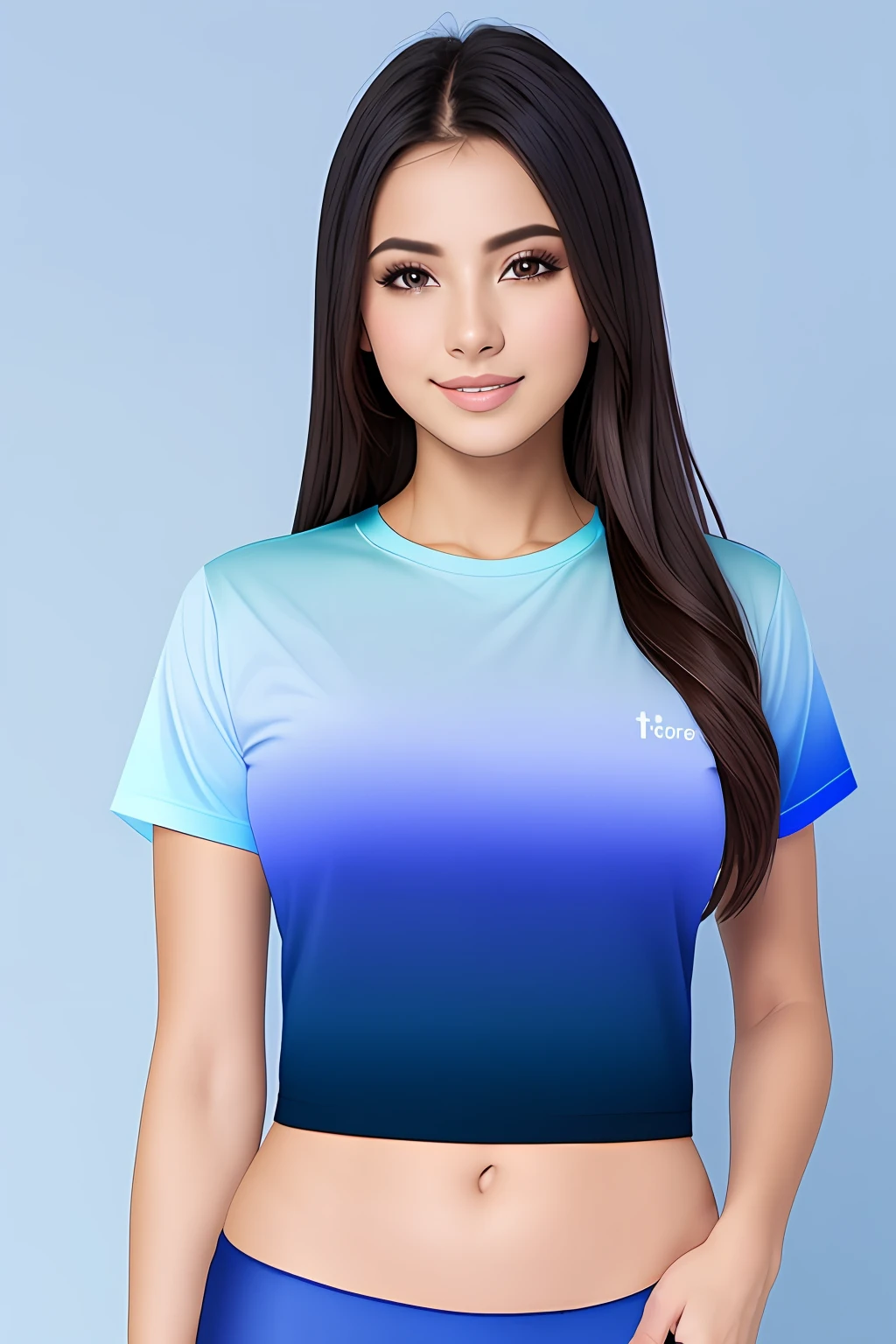 Make a shirt model for a home automation company with blue colors in gradient