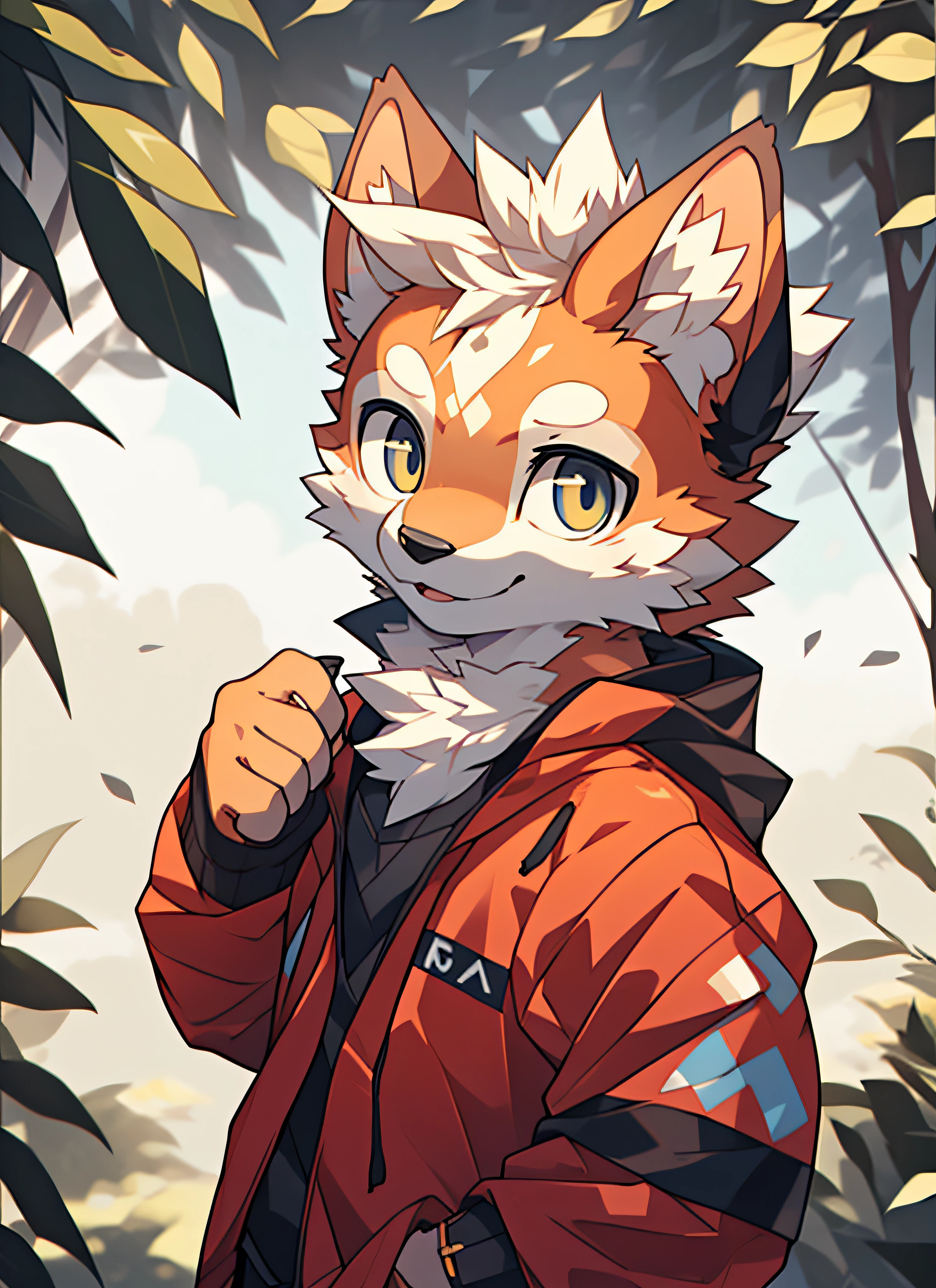 furry，younge boy，young，white body fur，CG，4k，Beautiful