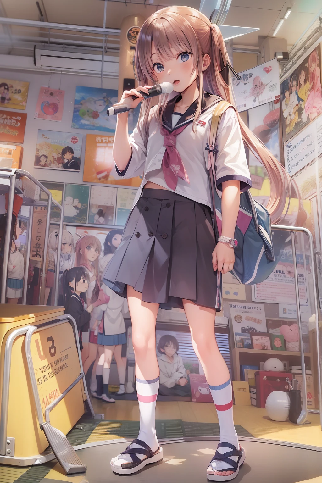Japan Anime、trampoline、femele, 20 years old、Sounds like fun、Gymnasium