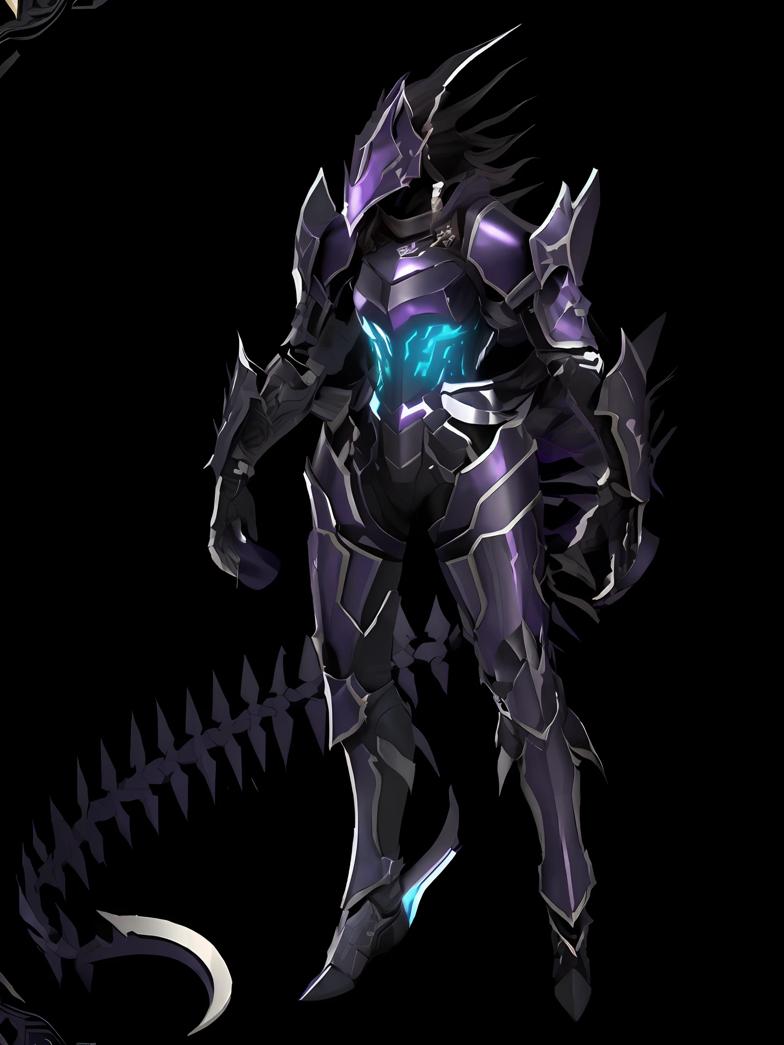 sexy girl in armor , shiny glowing armor, purple shiny armor, dark soul armor concept, dark armor, obsidian skin, purple glow core in armor, grab armor demon dragon inspired, shadow armor, ice reflective armor piece, alien armor, heavy obsidian armor, intricate assassin armor