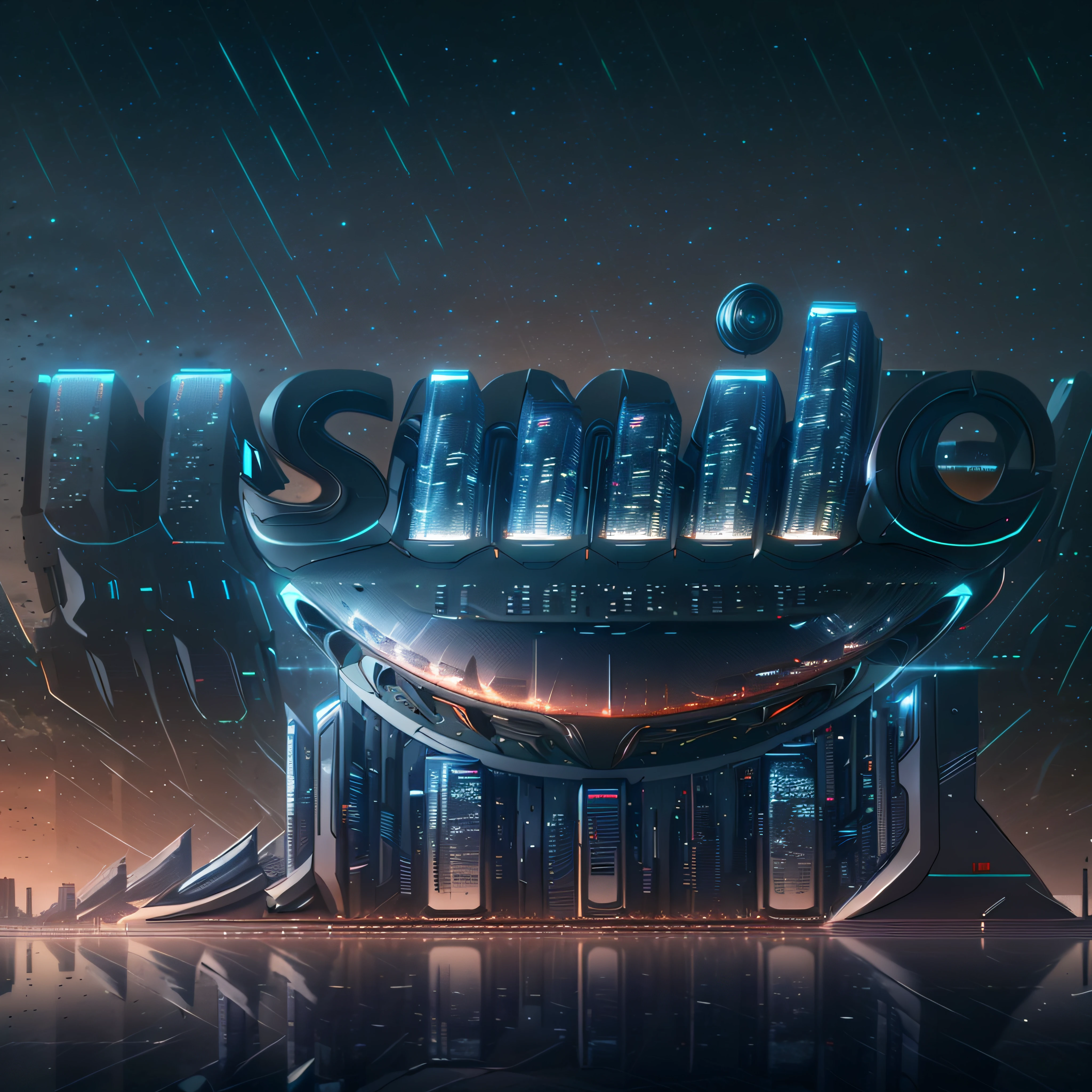 Futuristic metropolis,(Masterpiece),(high high quality),Best quality,Real,(Realistic),ultra - detailed,(fulldetail),(4K),8K, scenery, Clouds, Warm colors，Glass texture, Outdoors, during night, White Building, Night City，Shoot from the ground,  Reflection，low  angle shot，Contre-Jour，Canon camera，wide wide shot，the night