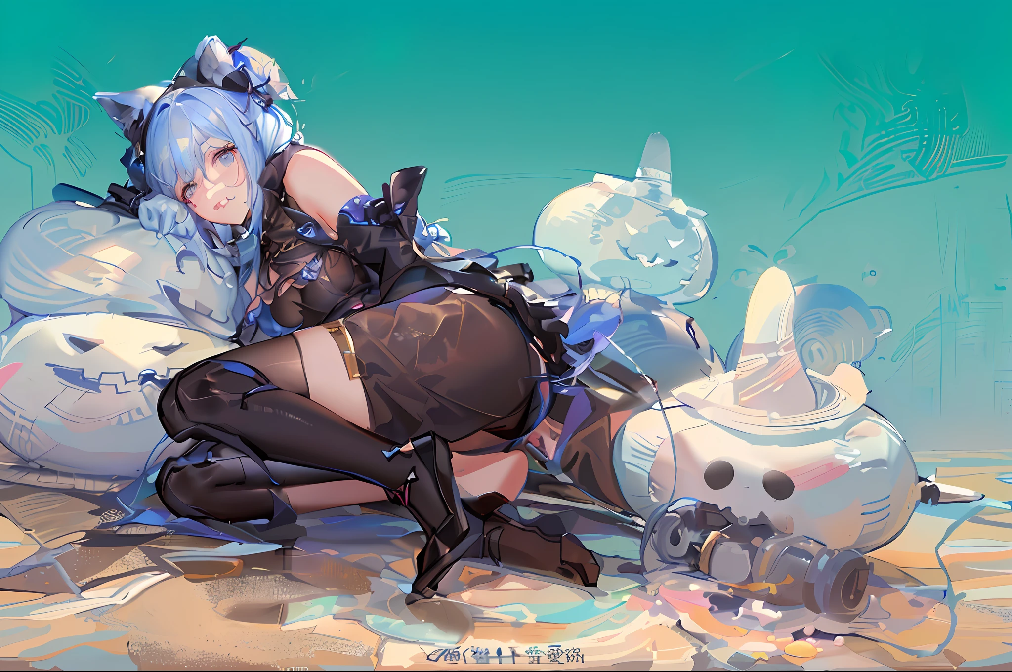 There was a woman in a pink dress，Holding a blue lantern in his hand。, character design contest winner, full body concept, Game character design, full body character concept, unrealistic character concept, [ Character design ], clear outfit design, character concept, concept character, fantasy character concept, pixie character, Traditional Chinese costumes，epic mage girl character, Character design, character adoptable, simple futurist cyborg empress