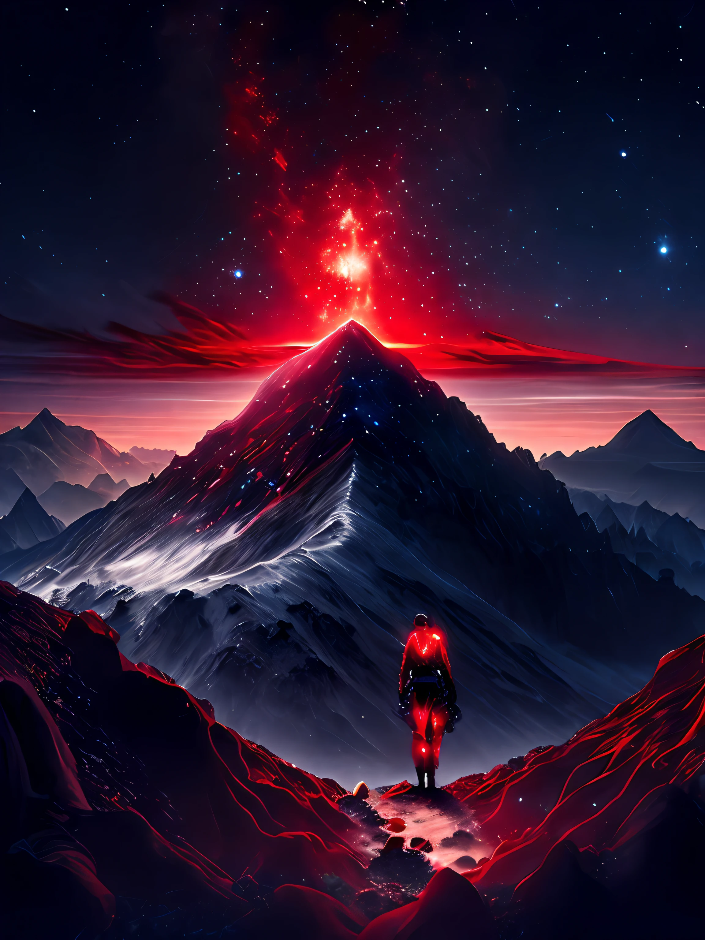 Blood fills the starry sky,Foot on the mountain of bones
