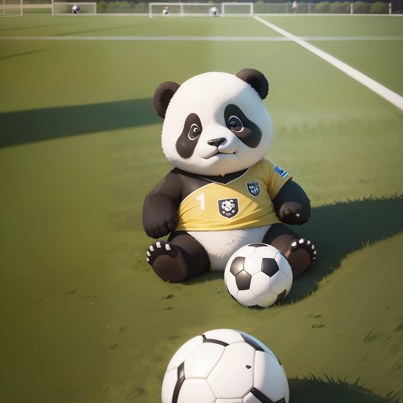 soccer court,Panda team member,adolable,personification,Shot,world cup