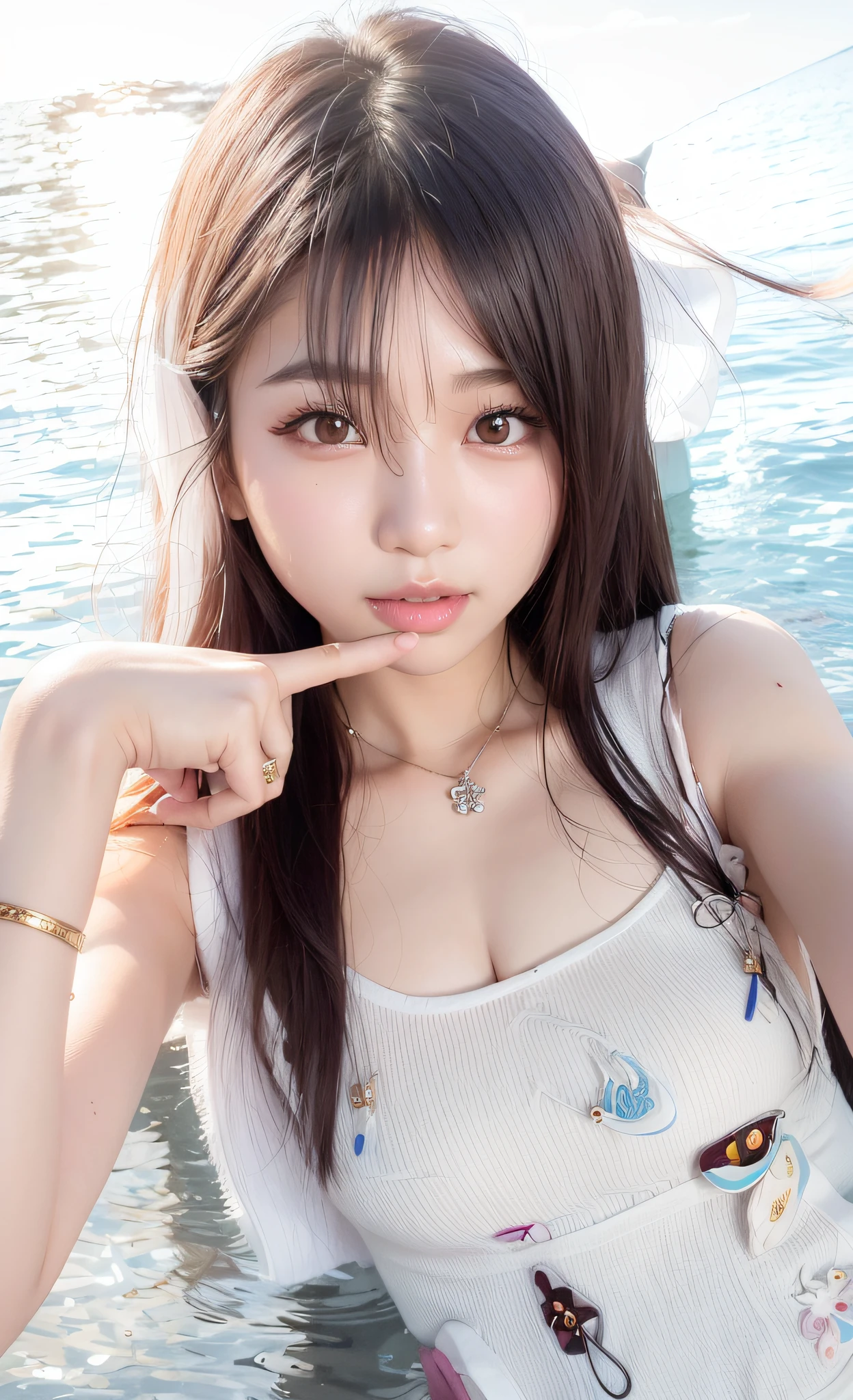 Arakfi Asian woman,Long hair and white vest, Gorgeous young Korean woman, beautiful Korean women, Korean girl, young and cute girl, wan adorable korean face, Beautiful young Korean woman, 8k selfie photograph, young lovely Korean faces, young cute wan asian face, lalisa manobal, girl cute-fine face