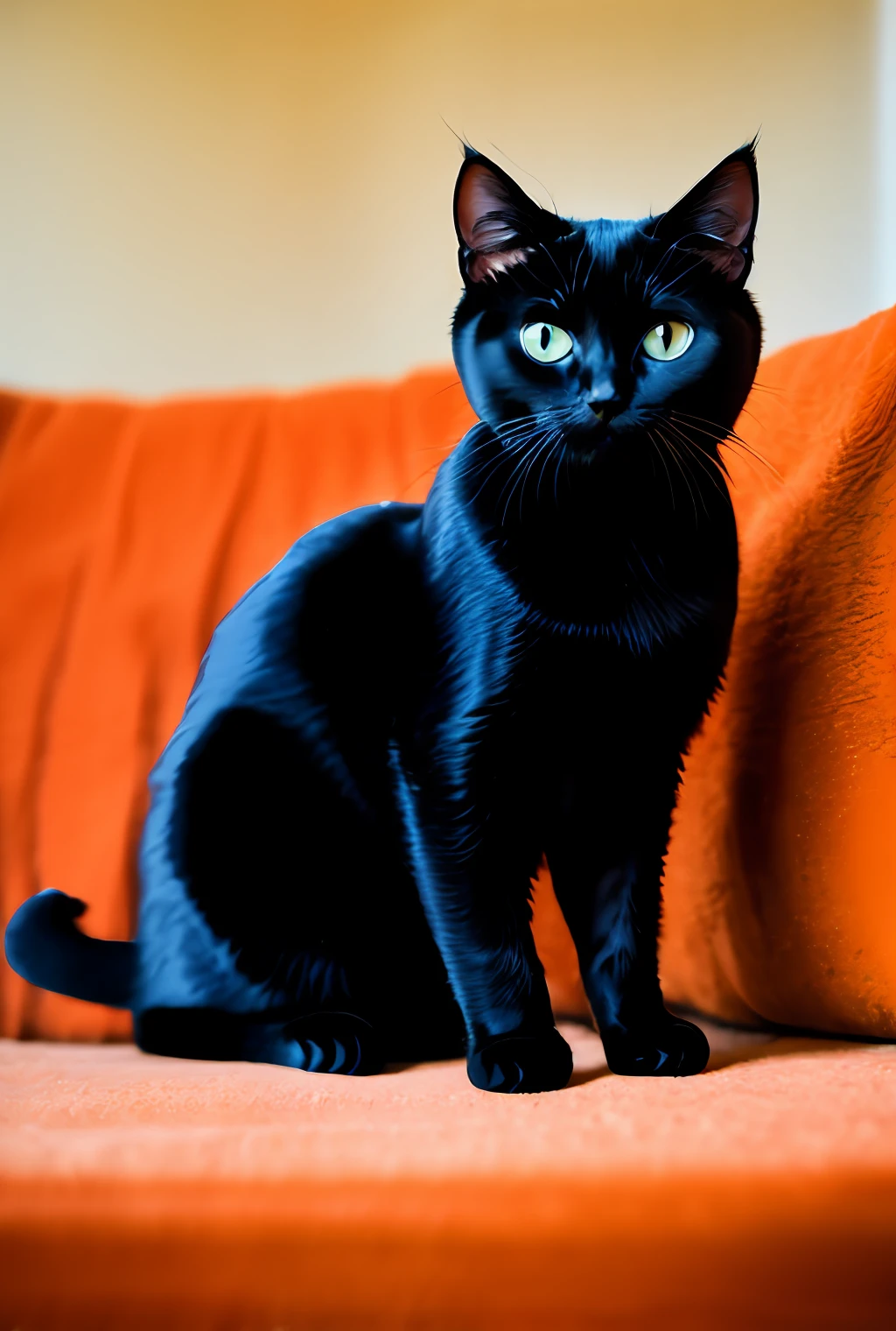 Brown Persian and black cat