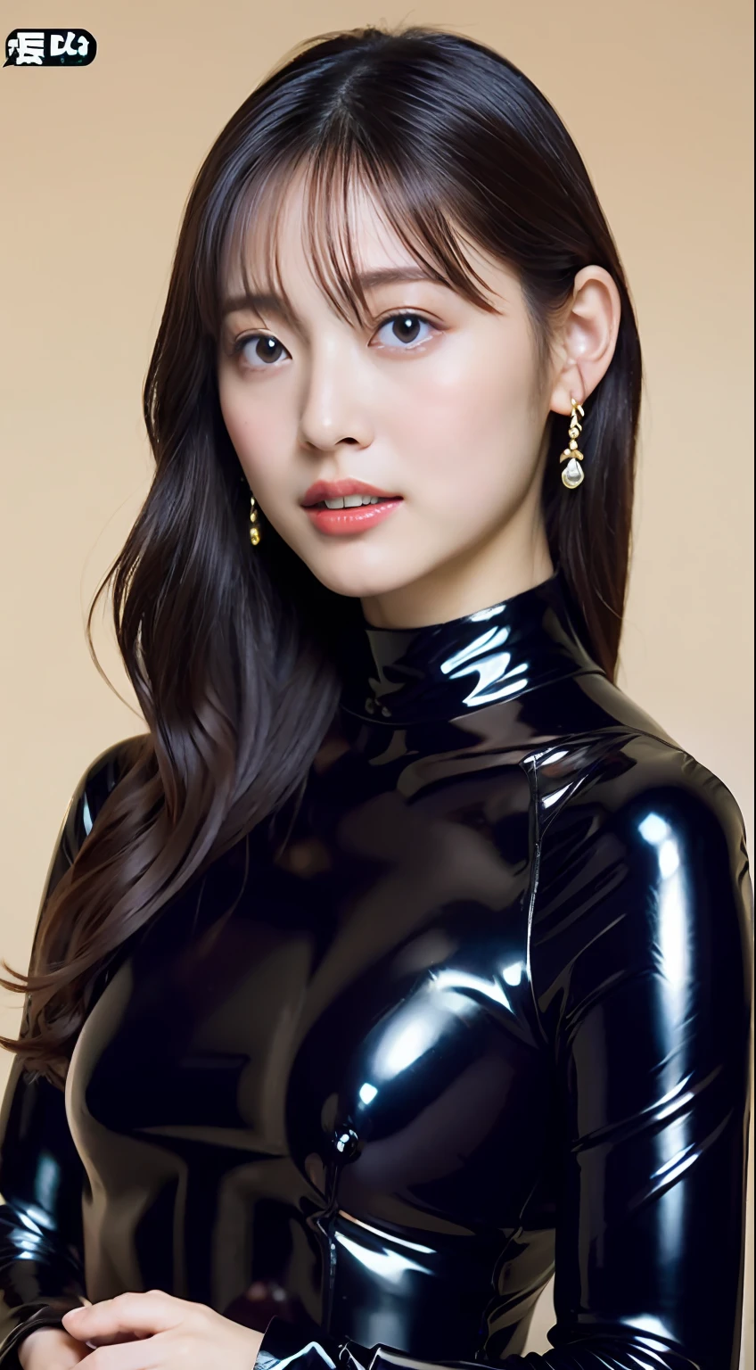 The highest image quality、超A high resolution、(真实感:1.4)、1girl in、delicate and beautiful face、Wearing a thin latex rubber suit with long sleeves