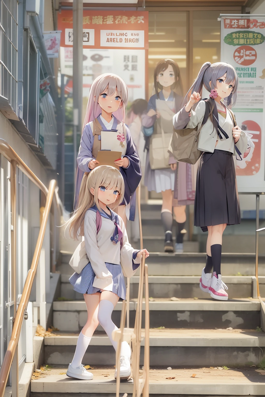 Japan Anime、1 High School Girl、leaving the house