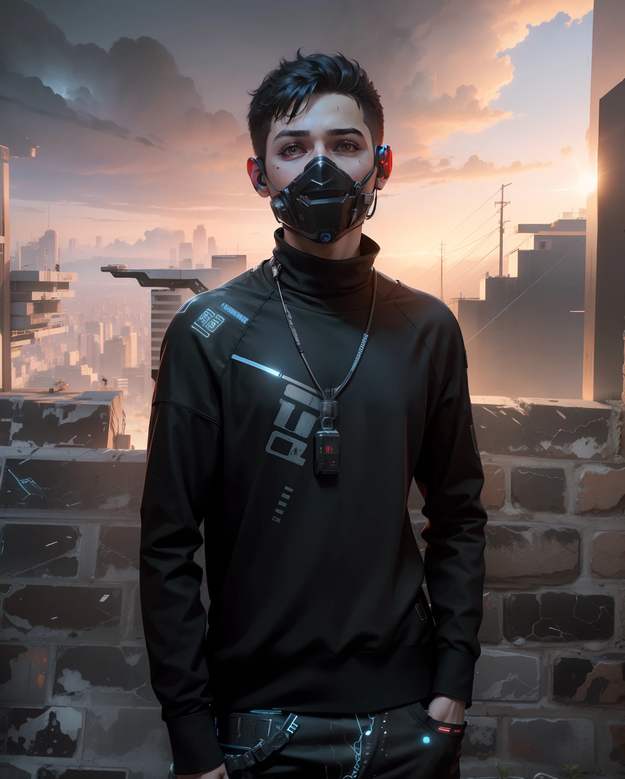 Change background cyberpunk boy realistic 8k ultra