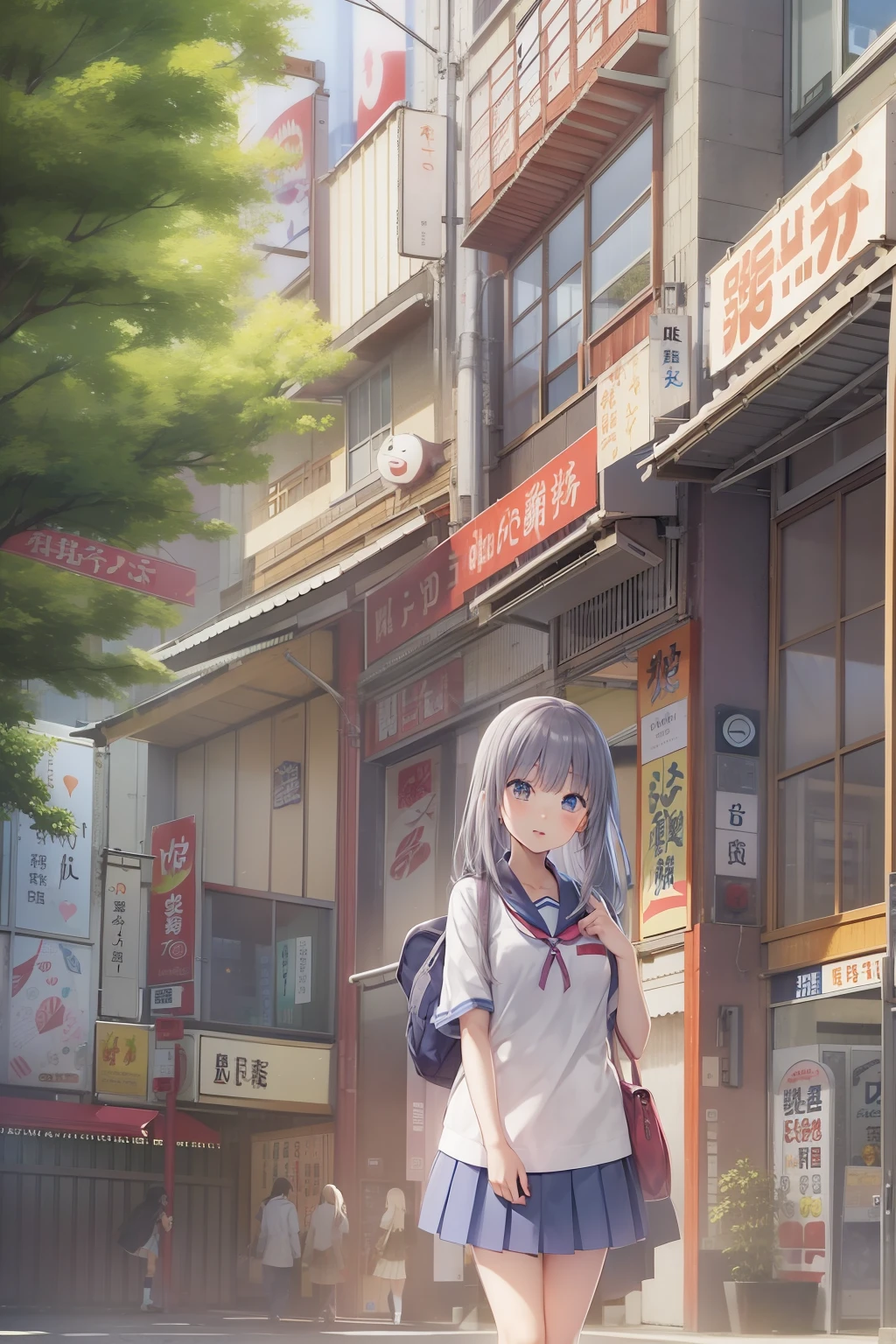 Japan Anime、1 High School Girl、leaving the house