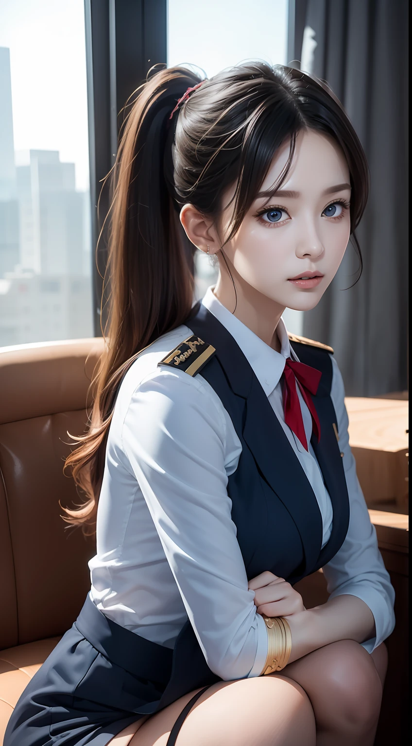 （RAW photos，HighestQuali），（dynamicposes)，Full body like，The uniform of a flight attendant, Depicts a group of characters in various action scenes，Manhwa Style，（realisticlying，realisticlying：1.3），HighestQuali，tmasterpiece，Very fine and beautiful，highly  detailed，CG，unified，2k wallpaper，Wonderful，beautifuldetails，tmasterpiece，HighestQuali，Extremely detailed Cg Unity 8K wallpaper，，