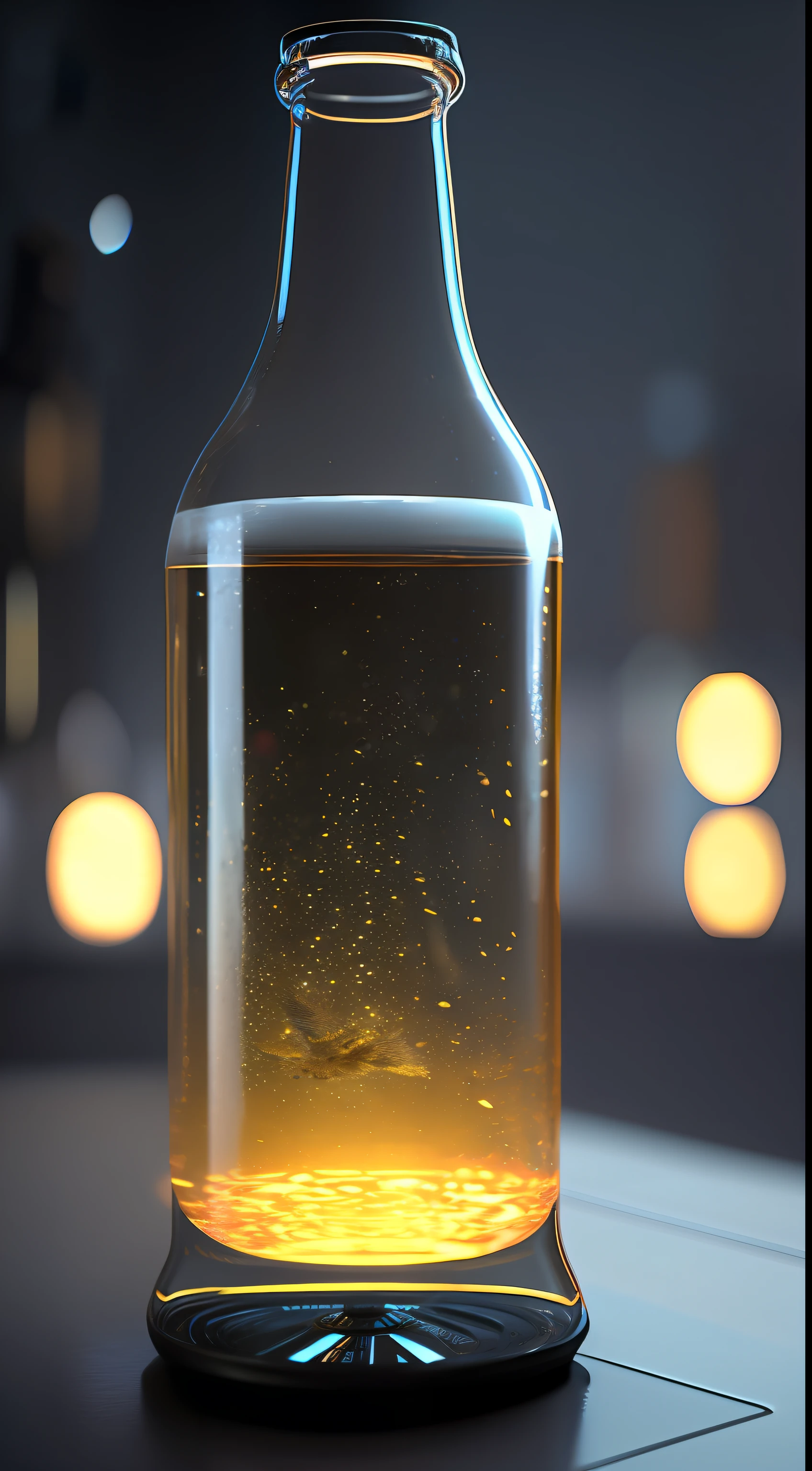 A bottle of fantasy beer in a beer glass，mistic，realisticlying，photore，kanon，dream magical，Artistically，The stars shine。Hyper-detailed photo realism by Greg Rutkowski - H1024W 804 | F16 Lens Marker 2:2 S 35555 mm film particles：1 Reality, Focus contrast sharpened by high resolution！！Atmospheric refractive illumination with complex and detailed octane numbers, A masterpiece of cinematic concept photography in Unreal Engine 5, illustrates the CGSociety trend
