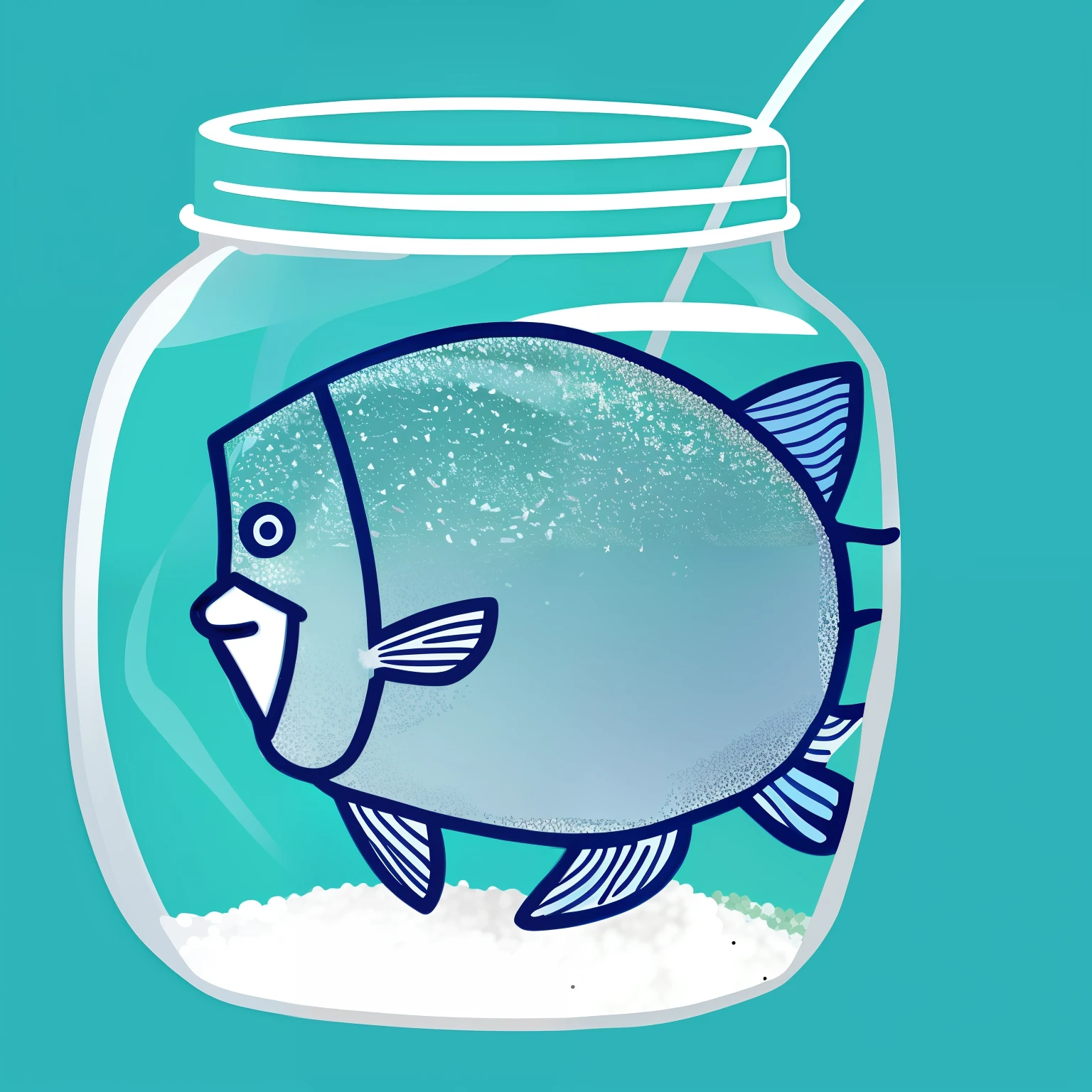 Fish that you season yourself，Sprinkle salt for yourself，stickfigure，one fish