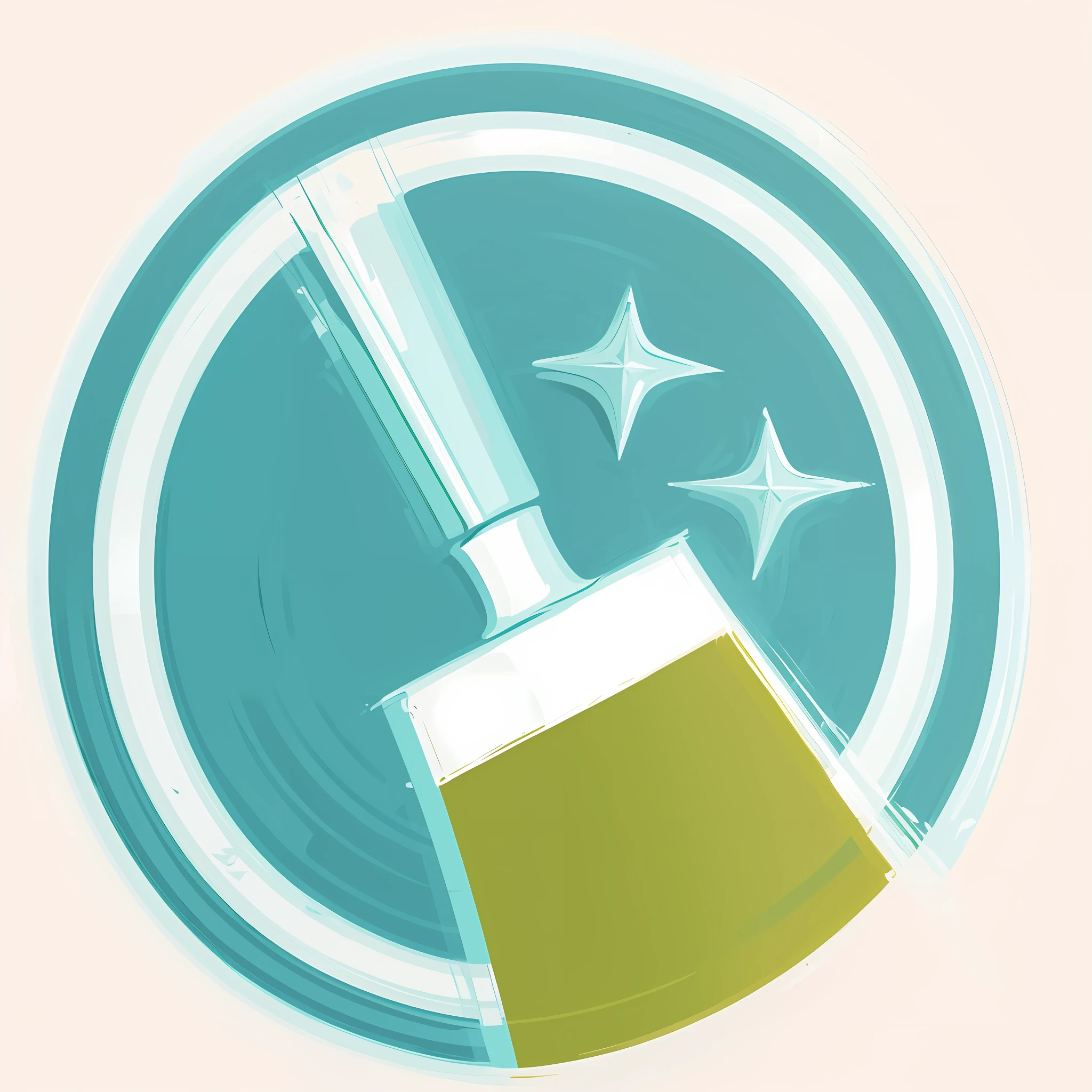 There is a green brush on the surface of the water on a blue background, stylised painting, stylised painting, clean artstyle, clean concept art, stylized painterly, clean elegant painting, clean vector art, in style of digital painting, painting in luminist style, color-key painting, award painting, clean cel shaded vector art, style digital painting,Precise line outline,perfect outline