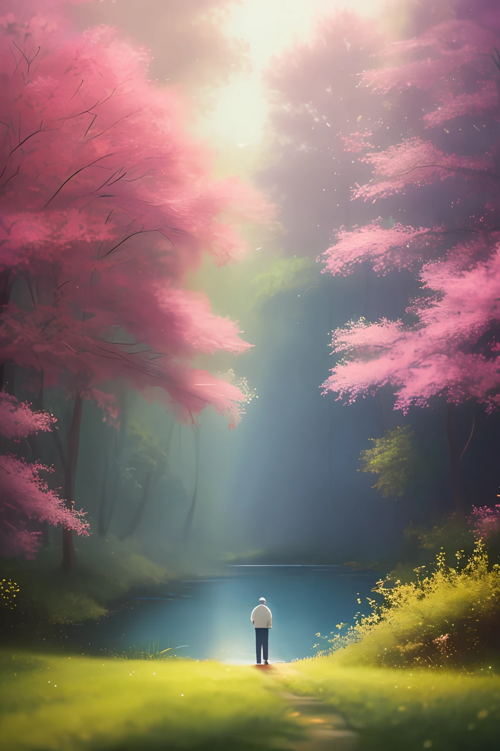 masterpiece, best quality, high quality,extremely detailed CG unity 8k wallpaper, A tranquil and peaceful scene, featuring a serene lake nestled among rolling hills and surrounded by a verdant forest, with a misty morning fog that adds an air of mystery and enchantment, artstation, digital art, intricate, trending, muted colors, artstation, digital illustration, intricate, trending, pastel colors, oil paiting, award winning photography, Bokeh, Depth of Field, HDR, bloom, Chromatic Aberration ,Photorealistic,extremely detailed, trending on artstation, trending on CGsociety, Intricate, High Detail, dramatic, art by midjourney