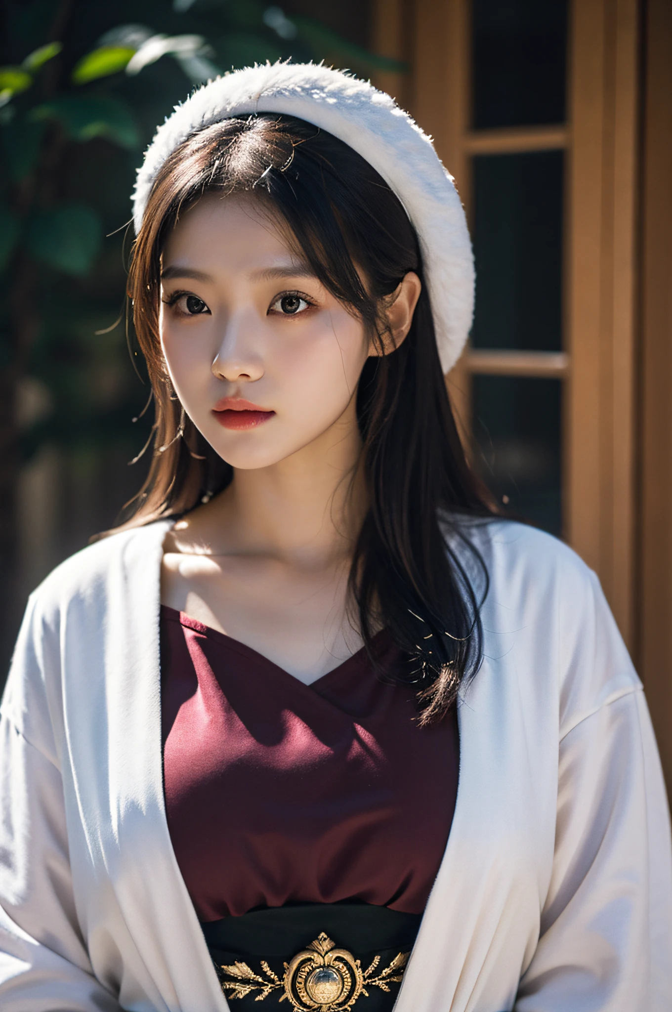 (Hyperrealistic,)4K,35mm,hyper-high detail, Professional lighting, Best quality, Ultra-high resolution, Visually stunning, (1girll:1.3), (Hmong costume 1.1),realskin,(Perfect body 1.3)Ultra-delicate face。