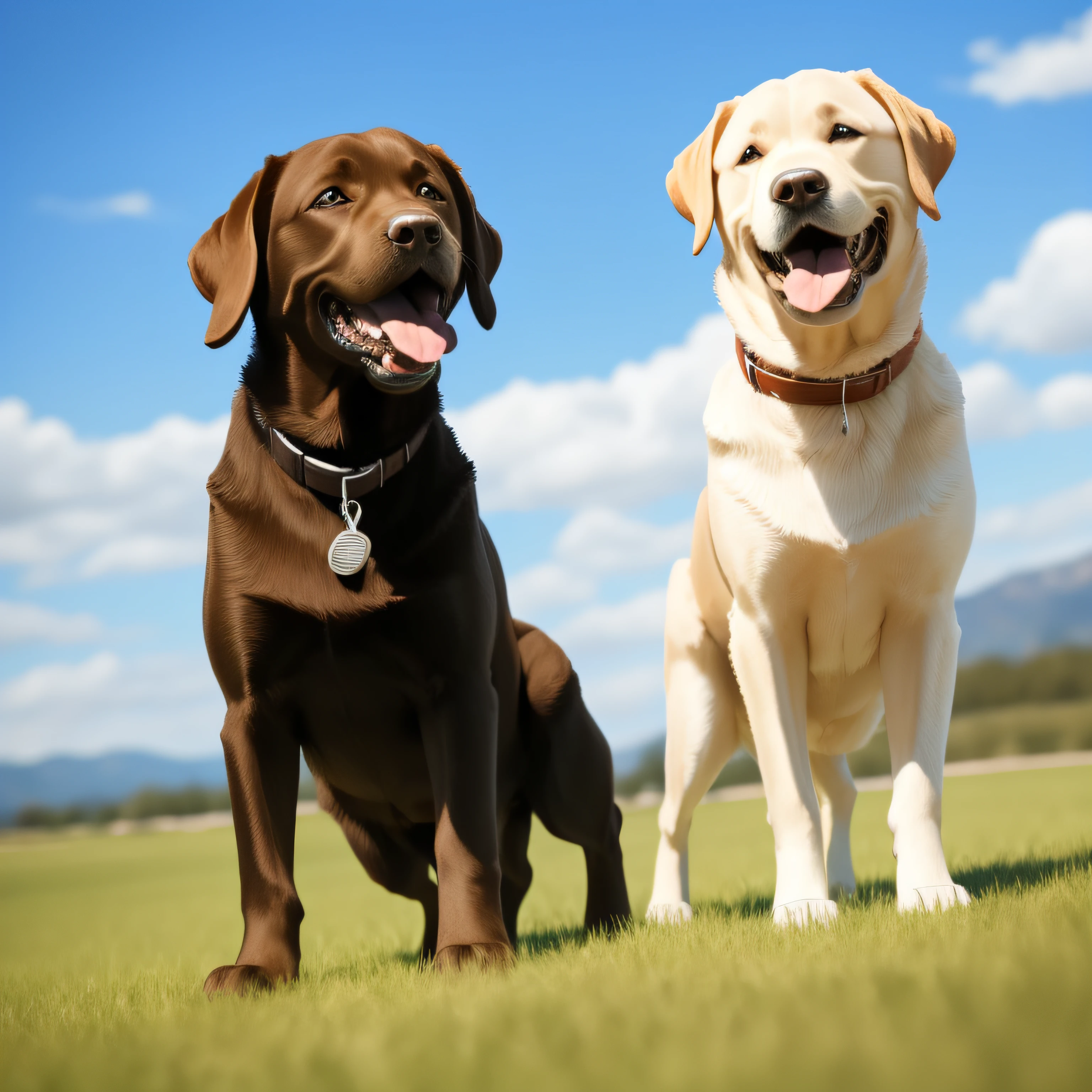 Labrador retriever，having fun，Stick out your tongue，Big eyes，Full body photo，Full body，Full body photo，k hd，Photo drawing，HD picture，photographed，photore，