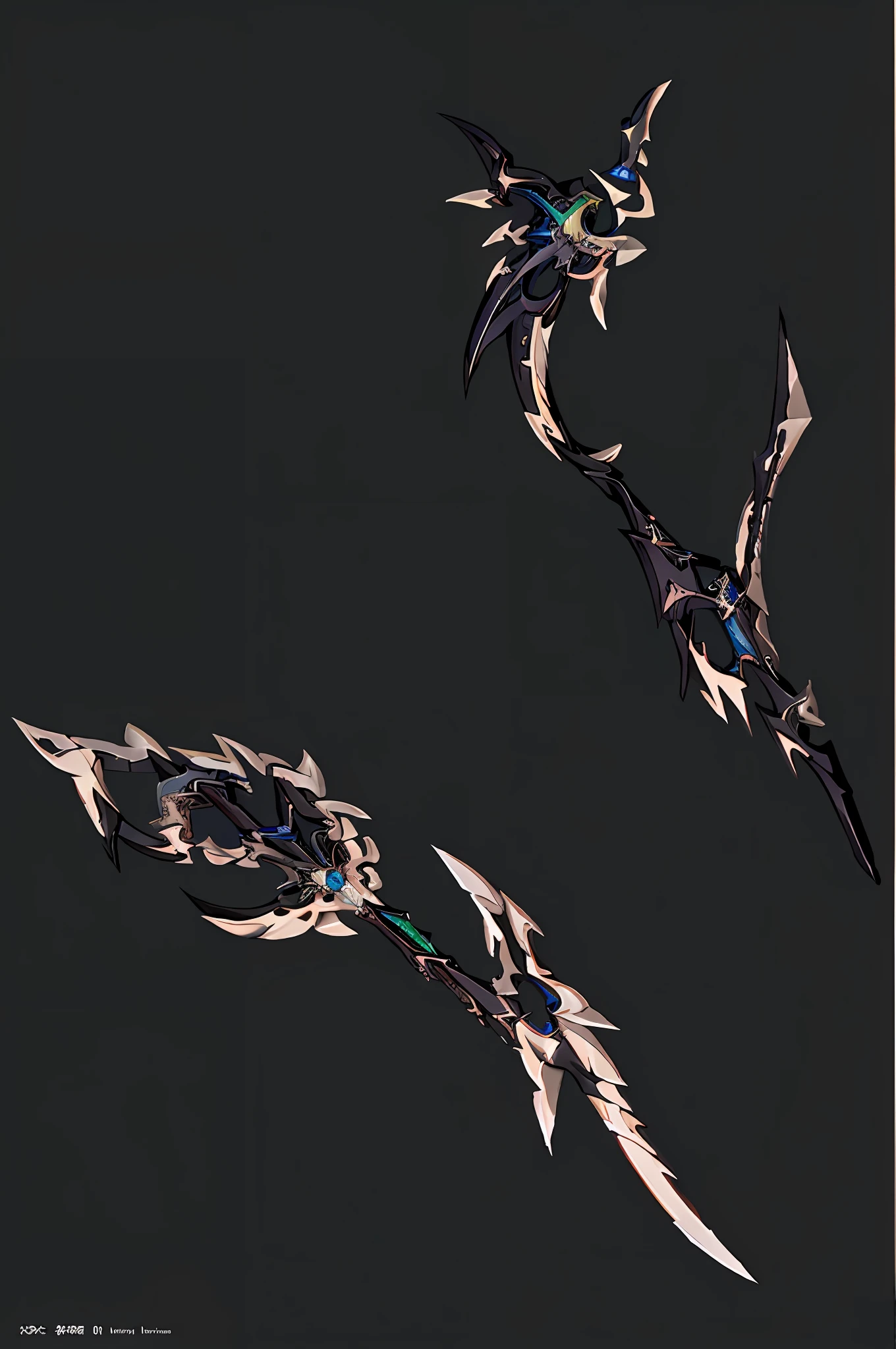 Weapon design tables，concept-art，arma，Machinary，(Masterpiece，Top quality，Best quality，offcial art，Beautiful and aesthetic:1.2)，(8K，Best quality，Masterpiece:1.2)，water elemental，Eau，with black background，cinmatic lighting，（Very detailed CG unified 8k wallpaper），Ray traching