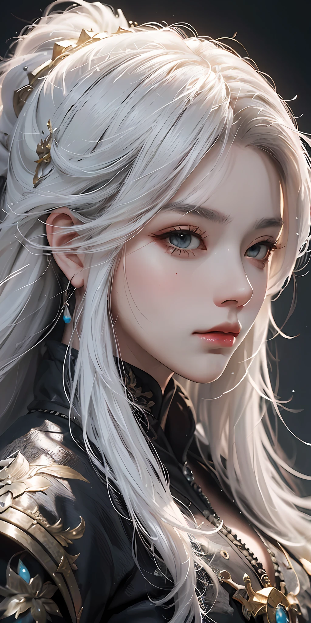 a close up of a woman with white hair and a white mask, beautiful character painting, guweiz, artwork in the style of guweiz, white haired deity, by Yang J, epic exquisite character art, stunning character art, by Fan Qi, by Wuzhun Shifan, guweiz on pixiv artstation