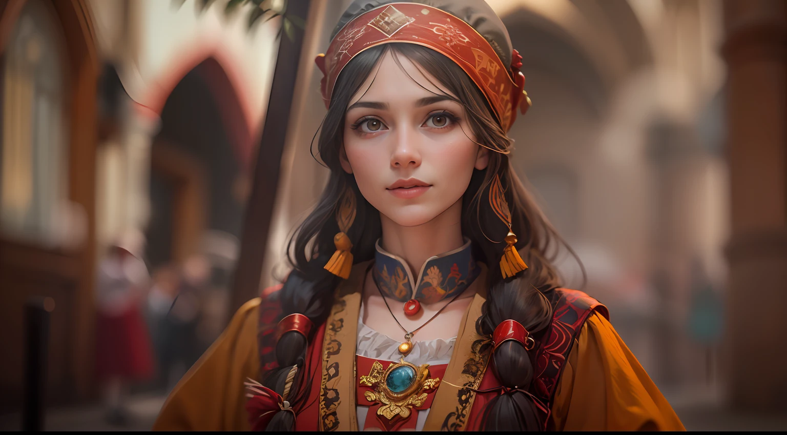 Girl from Serbia. His light skin reflects the country's continental climate and Balkan charm. Mila's expressive eyes, Like a sparkling ruby, Echoes of Serbia's rich history and resilience. Her chestnut flowing hair, They are often decorated with traditional accessories, Symbolizes the cultural pride of the nation. A warm smile exudes the warmth and kindness of Serbian hospitality. Mila embraces her country's ancient past, From medieval castles to ornate Orthodox churches. With her love of folk music, Traditional dance, and delicious cuisine, It embodies Serbia's deep-rooted traditions and warm spirit., Making it a charming representation of the country's attractiveness.3d render, Realistic, Made in Octane, Cinematic, extremely realistic, Highly detailed octane display, 8K PhotoFuturistic Reality 50mm Solid Light Lens Dark Grey Tin Type Image,
realistic lighting, Dark brown color, dof