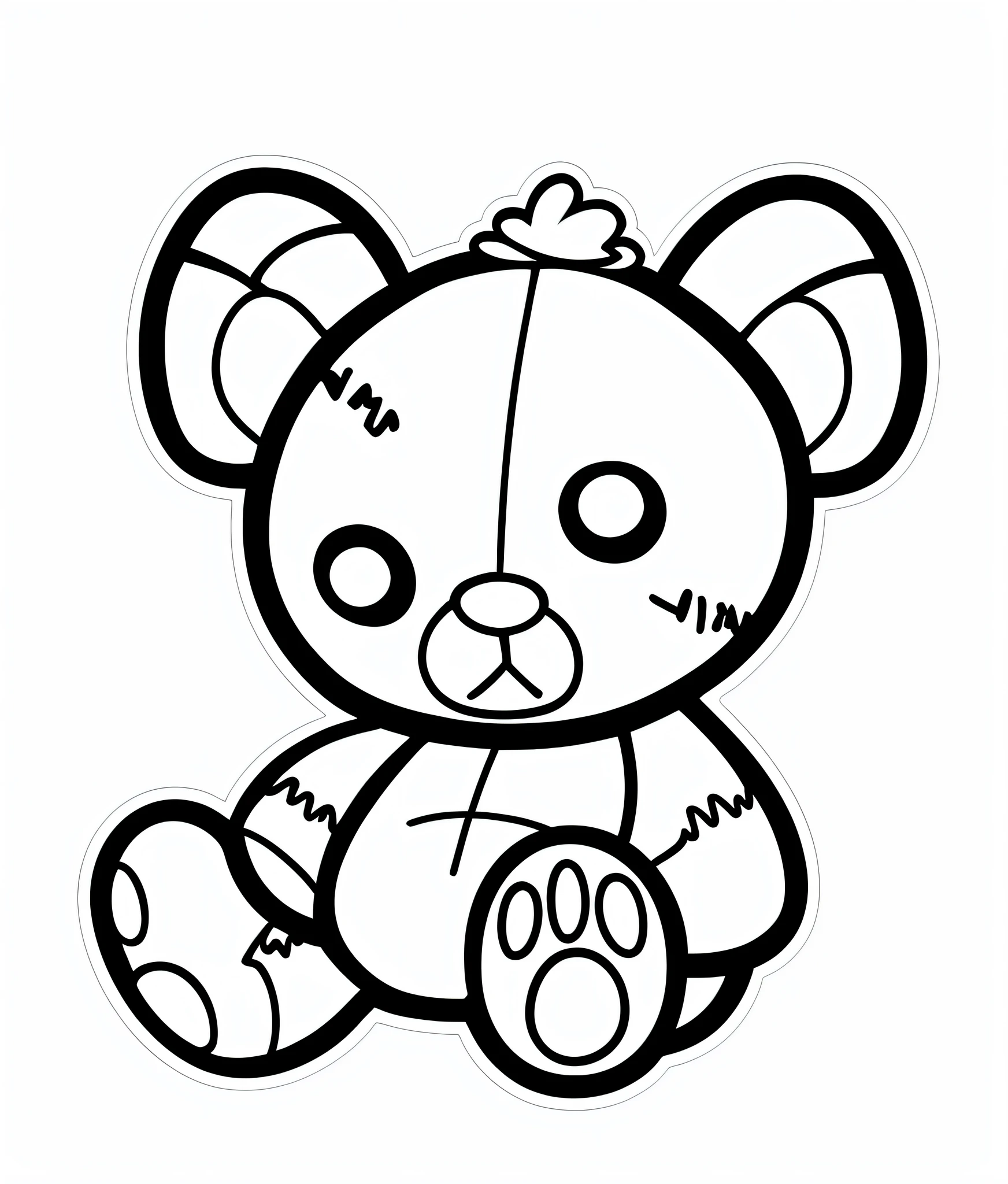 Close up of teddy bear on black background, thick black lineart, Coloring book outline, outline art, Black line art, 1024x1024, black and white vector art, black outlines, toy bear, hurt, lineart behance hd, angry bear, illustration black outlining, thick lineart, black ink line art