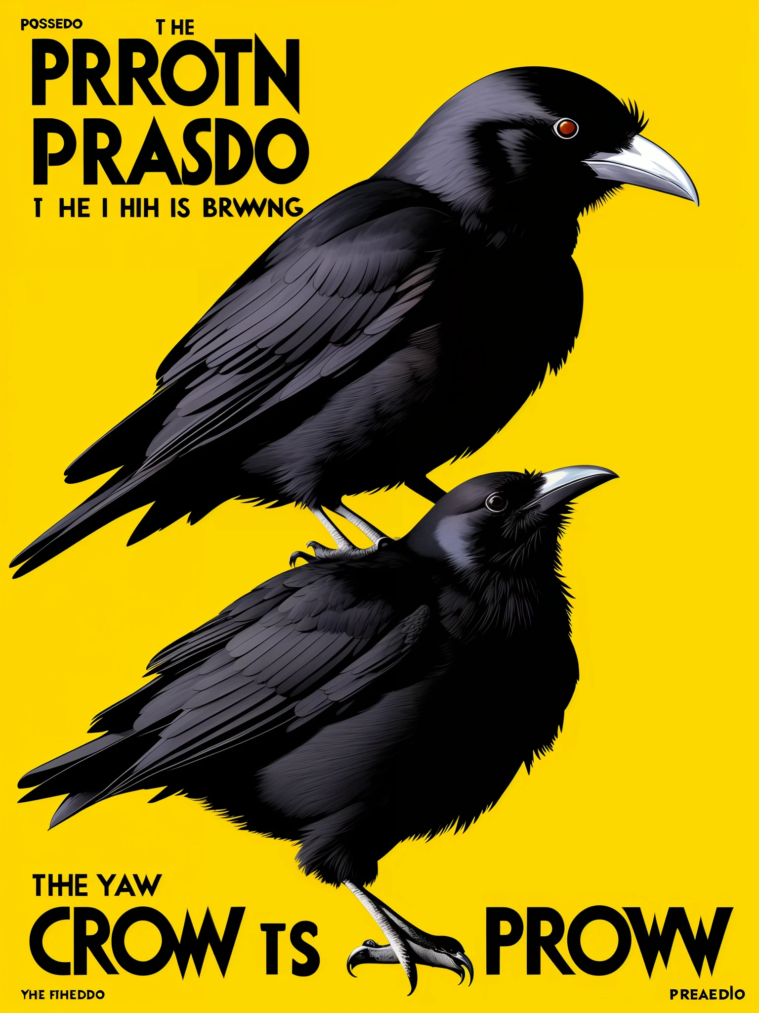 cover of the prostado band where there is a drawing of a crow on a yellow background