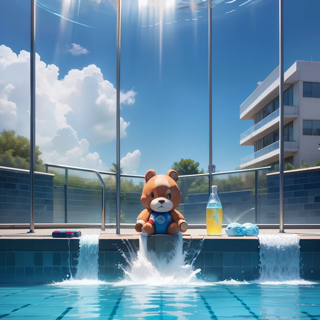Mascot design,water sprites,About the pool,IP image design,About water,Shield auxiliary element,Hygienic and safety marking,A sense of technological elements,