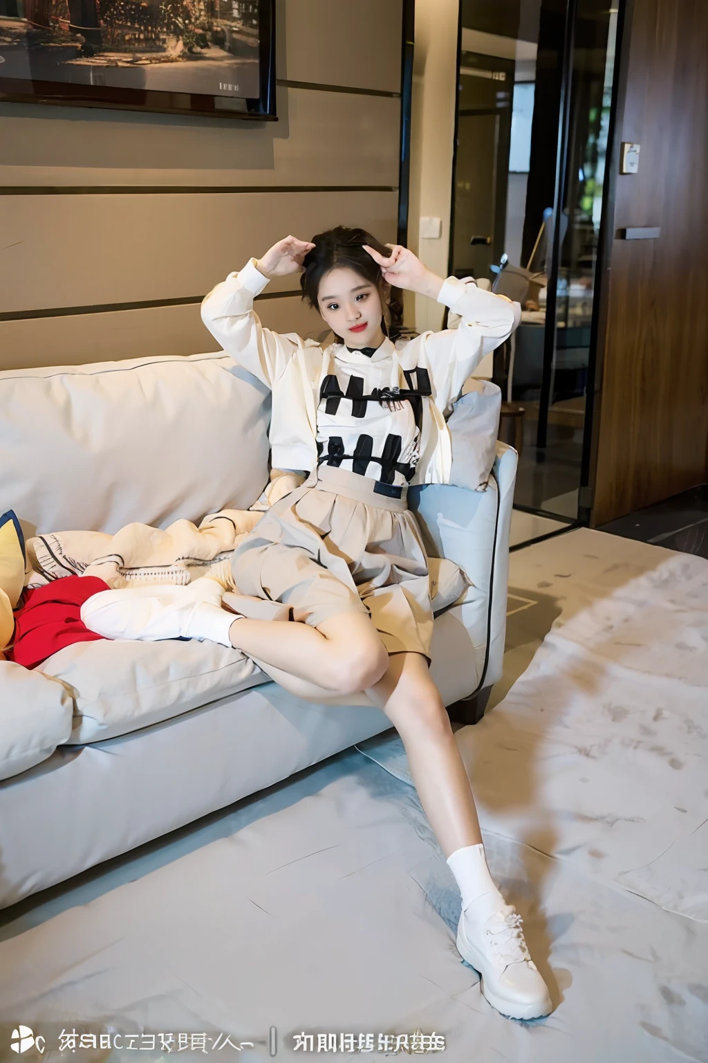 best qualtiy，tmasterpiece，超高分辨率，（realisticlying：1.4），teens girl，Juvenile, high waist skirt