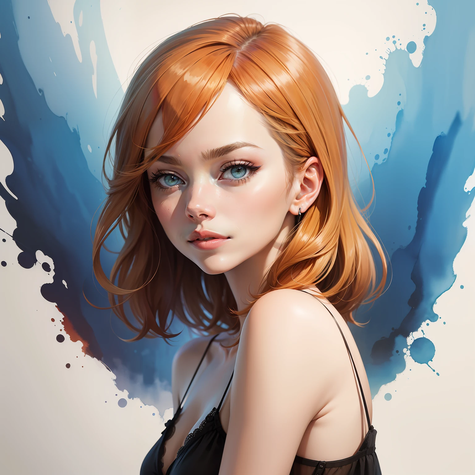 Emma stone,Watercolor,Art,