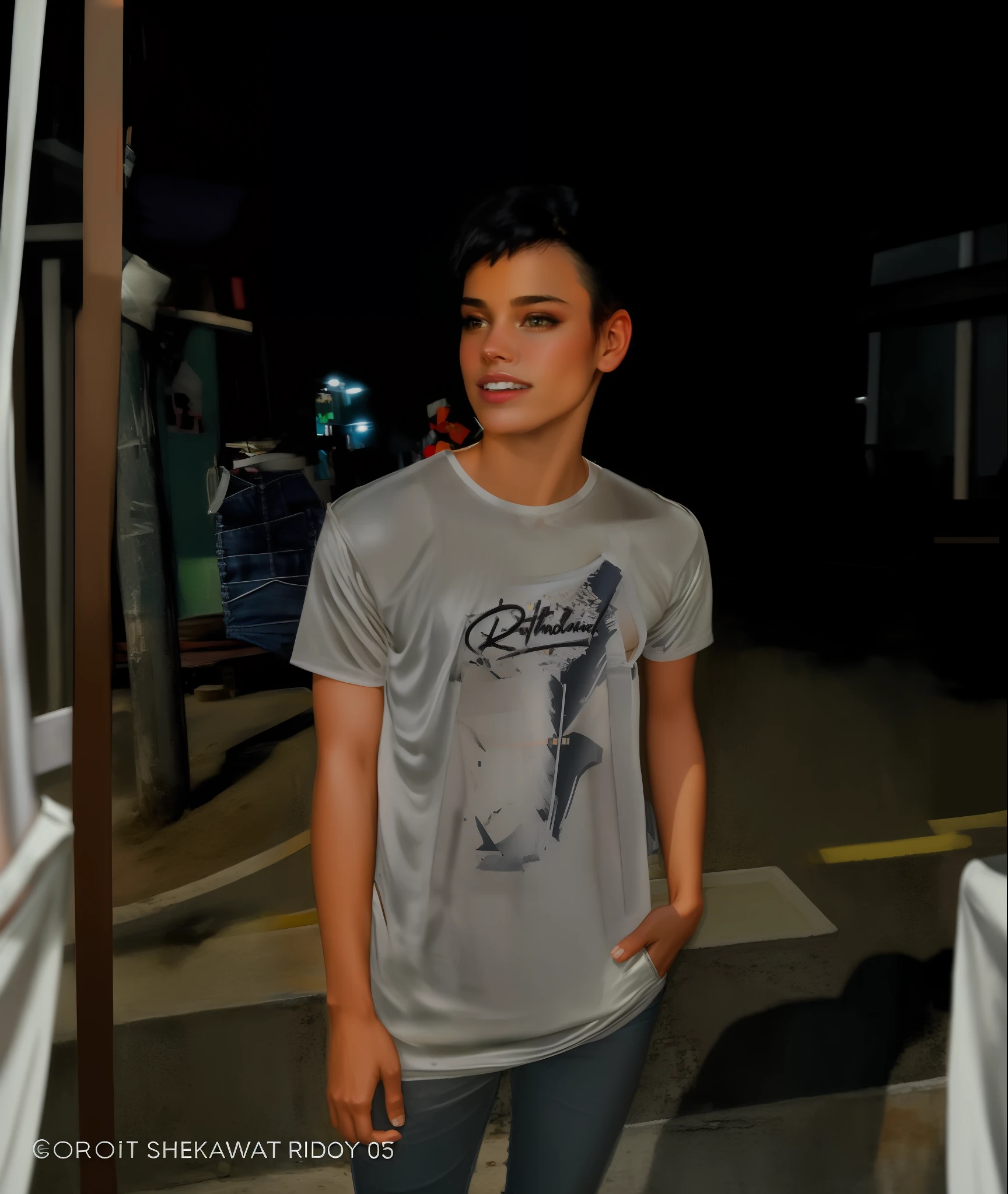 Super sexy Mariia wearing (lowcut skinny (flared jeans)), ((white croptop:1.5) tanktop with visible neckline), bobcut red hair, photorealistc, photography, (high resolution), (photorealistic:1.4), (extremely intricate), (exquisitely detailed), highly detailed, highres, original, extremely detailed 8K wallpaper, best quality, detailed face, ultra-detailed, raw photo, realistic, (thigh gap:1.5)