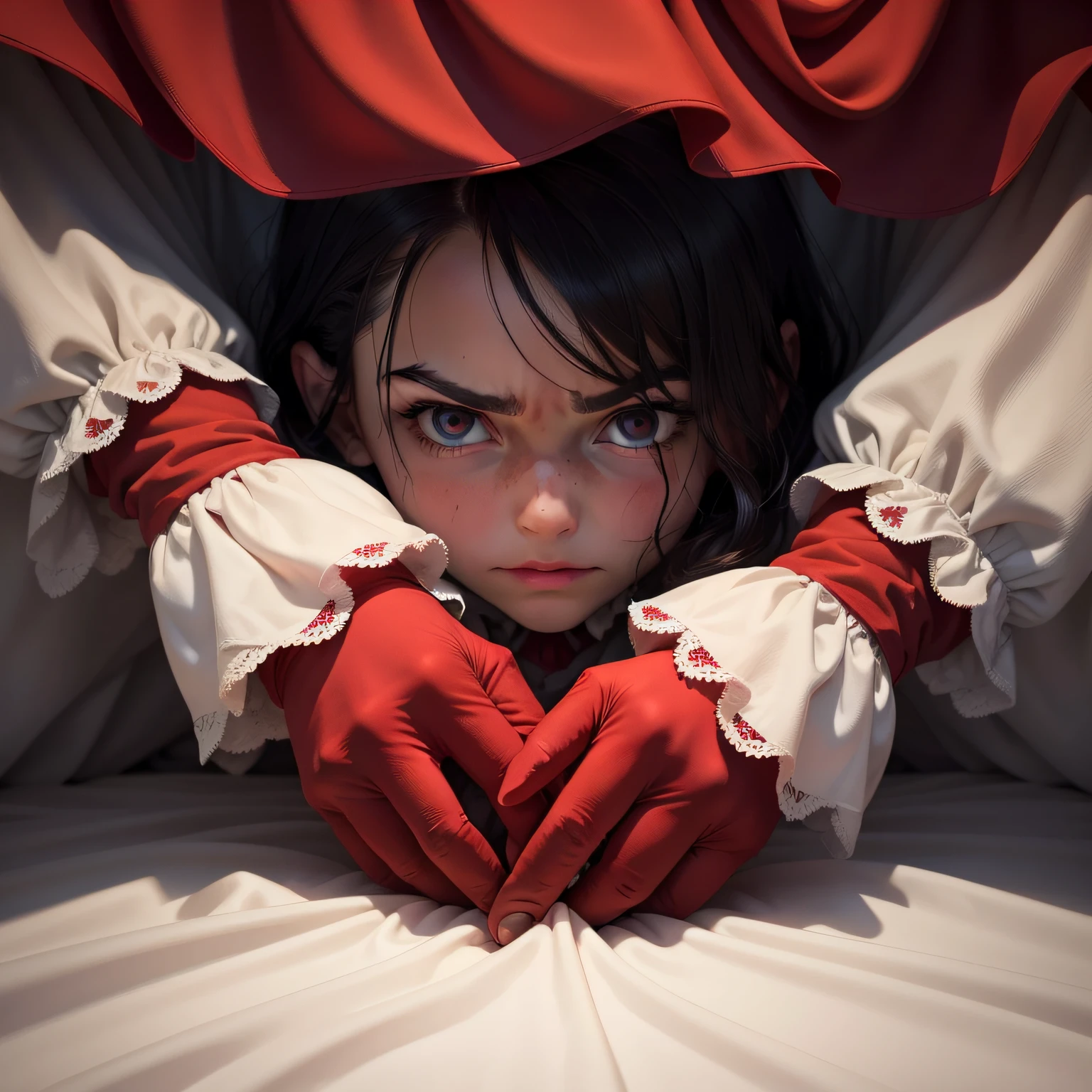 A character that hides under the bed and scares children with his red gloved hand. The faces of no one have ever seen, but the face of this character depends on the guardian of this or that child;