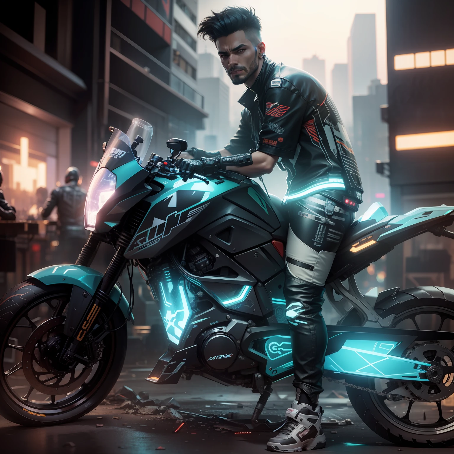 Cyberpunk, realistic, 8k, premium motorcycle decals