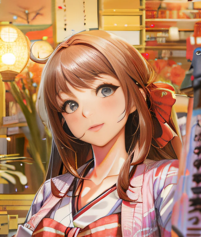 Anime girl with long hair and red and white striped shirt, shikishi, Kawasi, anime portrait of shiina ringo, Fine details. Girl Front, hanayamata, Ayaka Genshin impact, detailed portrait of an anime girl, saori, Also, crisp clear rpg portrait, shikamimi, Official artwork, Waifu, Kantai collection style