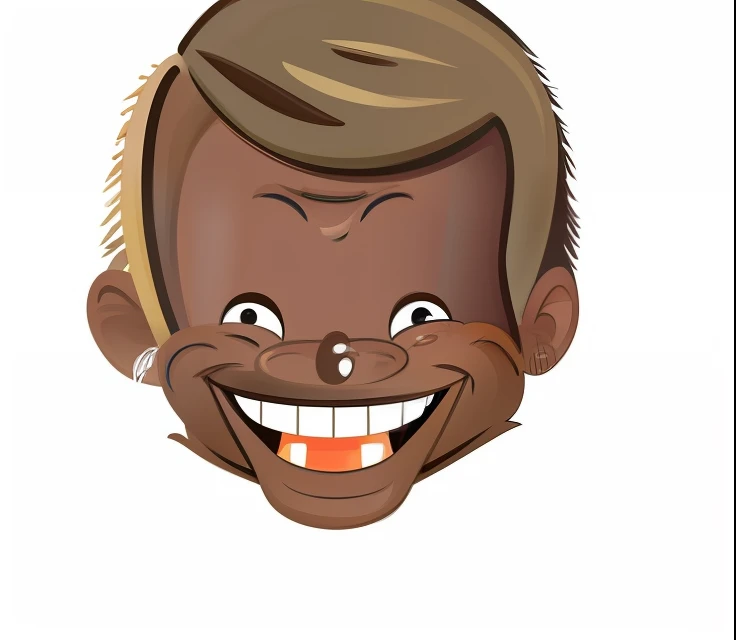 Cartoon image of a man with missing teeth face showing teeth, Brown-skinned man with a huge smile, Humanoid with crooked teeth, Monkey-like face, Anxious smile, highly_Detailed_Face!!!, no teeth, Thin grunt face, Grinning, Brutal joyful facial expressions, [[[[grinning evily]]]]