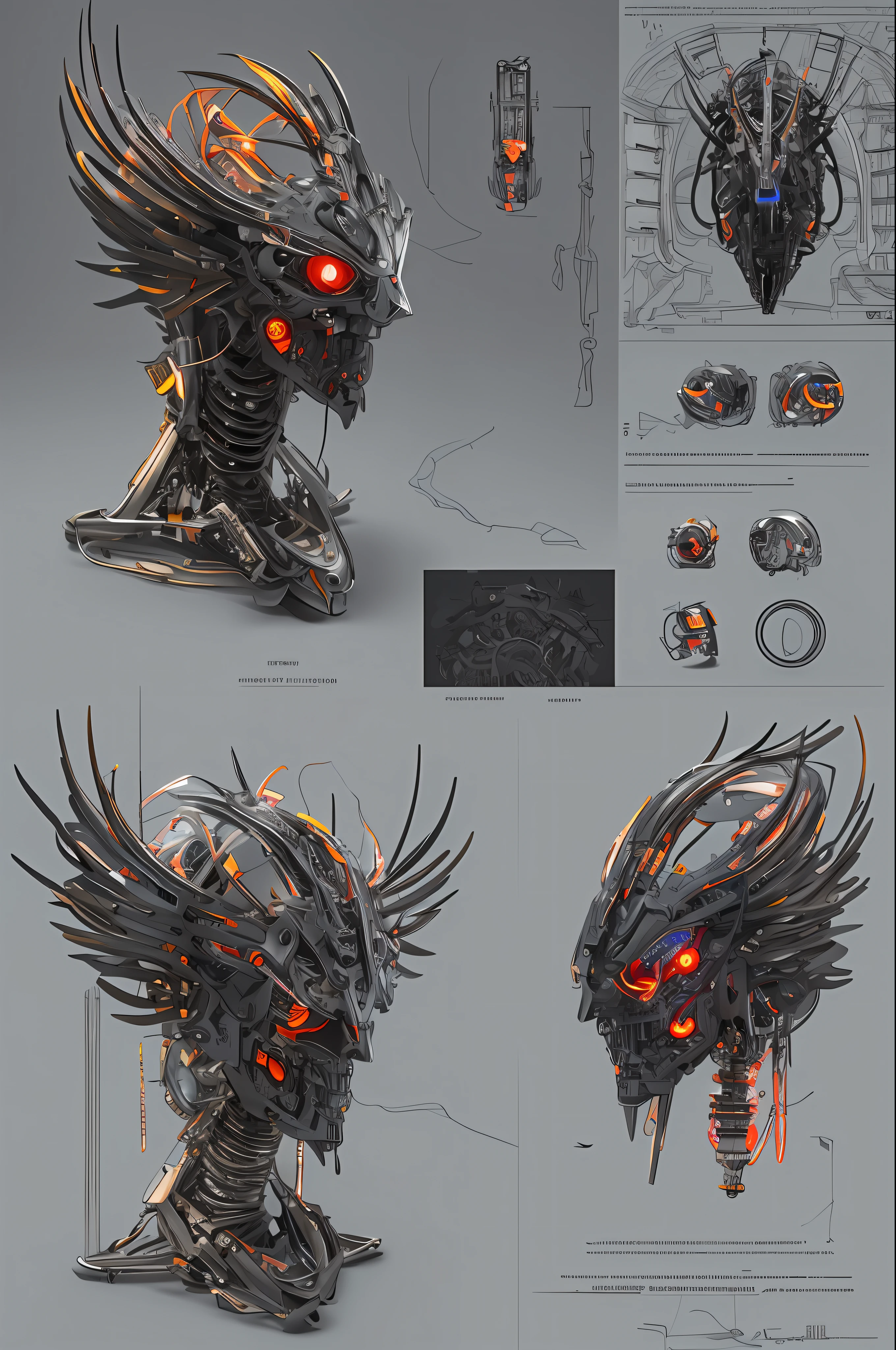 top-quality、​masterpiece、超A high resolution、(Photorealsitic:1.4)、Raw photo、1人、Black hair、glowy skin、1 Machine Devil、large metal wings、Metal horn、((super realistic details))、portlate、globalillumination、Shadow、octan render、8K、ultrasharp、Colossal tits、Raw skin is exposed in cleavage、Black fiberglass body、Details of intricate gilded ornaments、Sumerian details、About Cyberpunk、Glowing LEDs、IC chips、Data Links、Hydraulic cylinder、highly intricate detail、Realistic light、Red Eyes、radiant eyes、Facing the camera、neon details、Mechanical limbs、blood vessels connected to tubes、Mechanical vertebrae attached to the back、mechanical cervical attaching to neck、cowboy  shot、Wires and cables connecting to the head、Luminous tube、Small LED lamp、