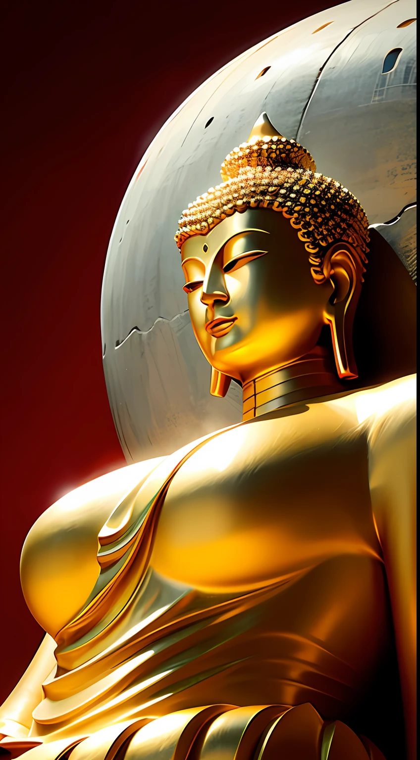 (The upper body of a huge Buddha statue:1.5,),(Buddhist temple background:1.2),,(真实感:1.4),(best qualtiy:1.0),(超高分辨率:1.0),8K,RAW photos,(tmasterpiece:0.2),ultra - detailed,