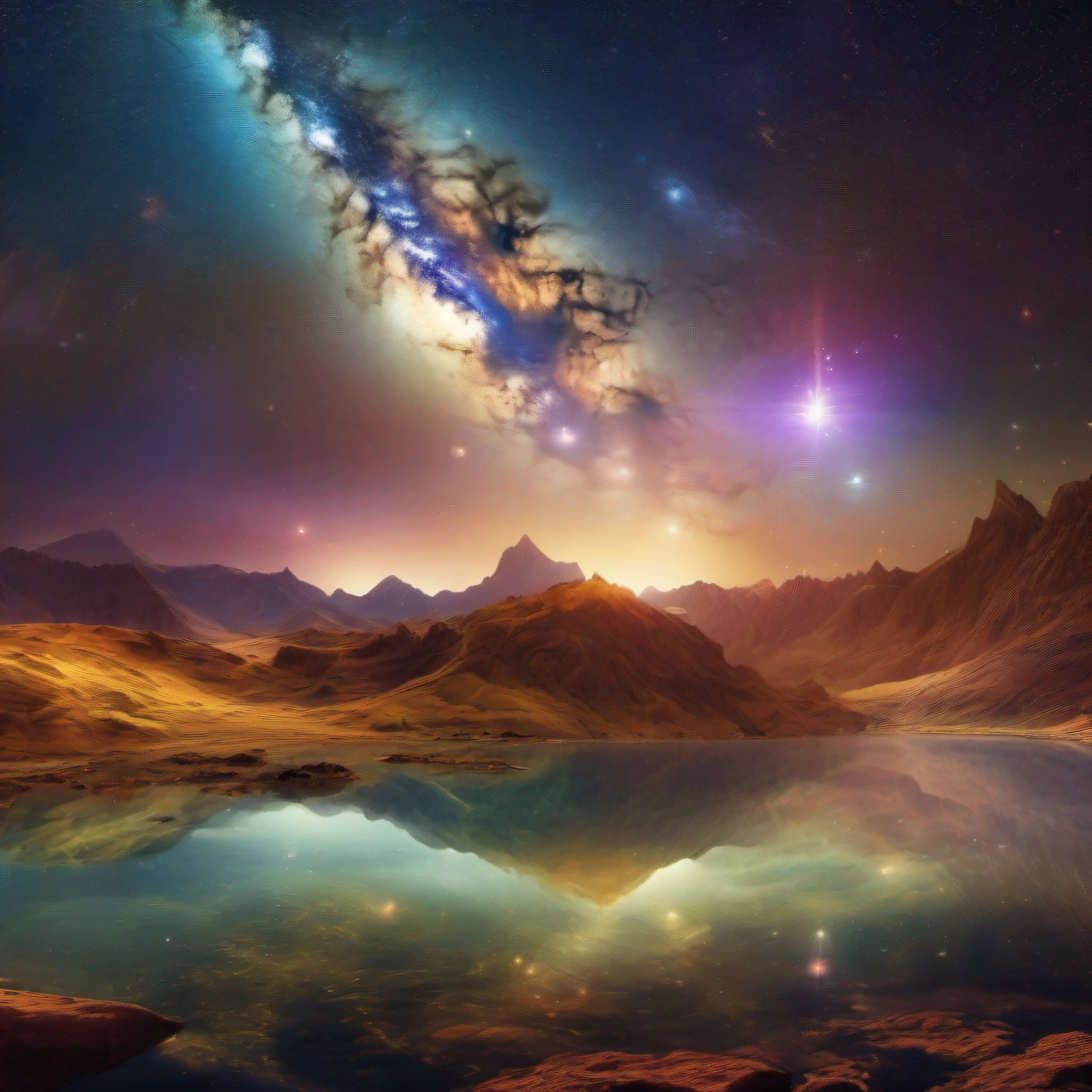 kosmos,Mysterious Milky Way,Soft nebula,Magnificent scenery,Mesmerizing HD graphics。
