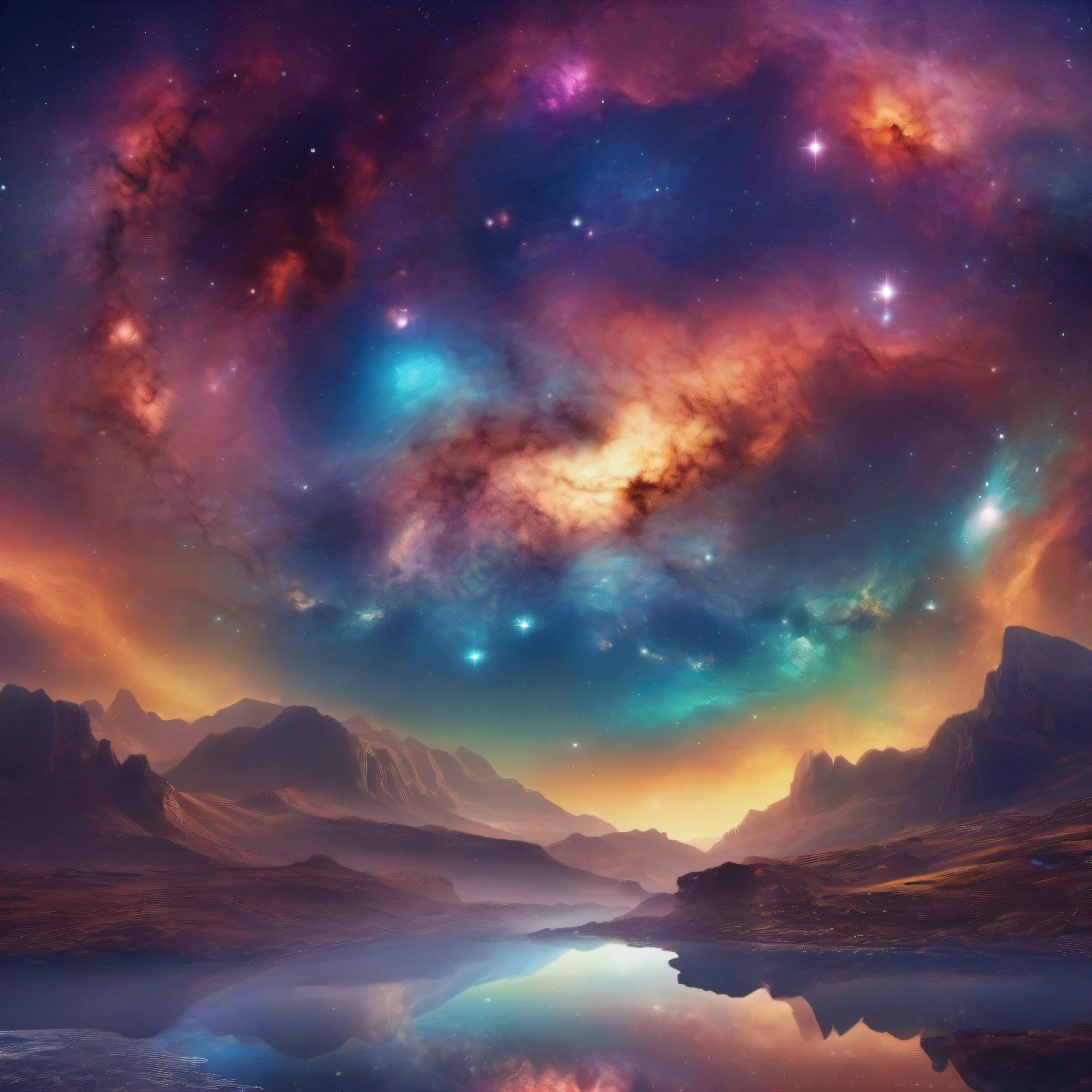 kosmos,Mysterious Milky Way,Soft nebula,Magnificent scenery,Mesmerizing HD graphics。
